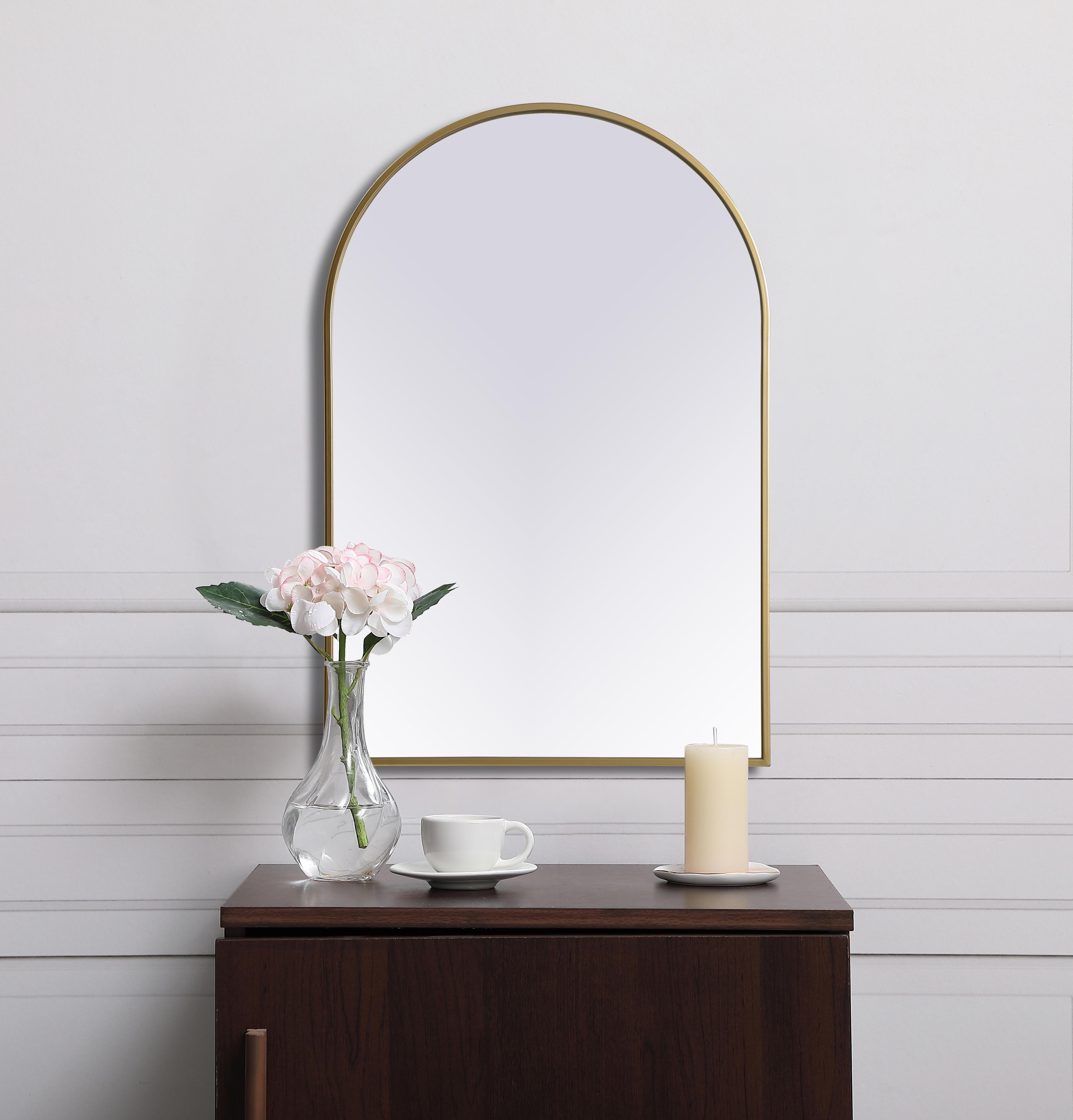 Ayra Arched Wall Mirror in Brass - Image 4
