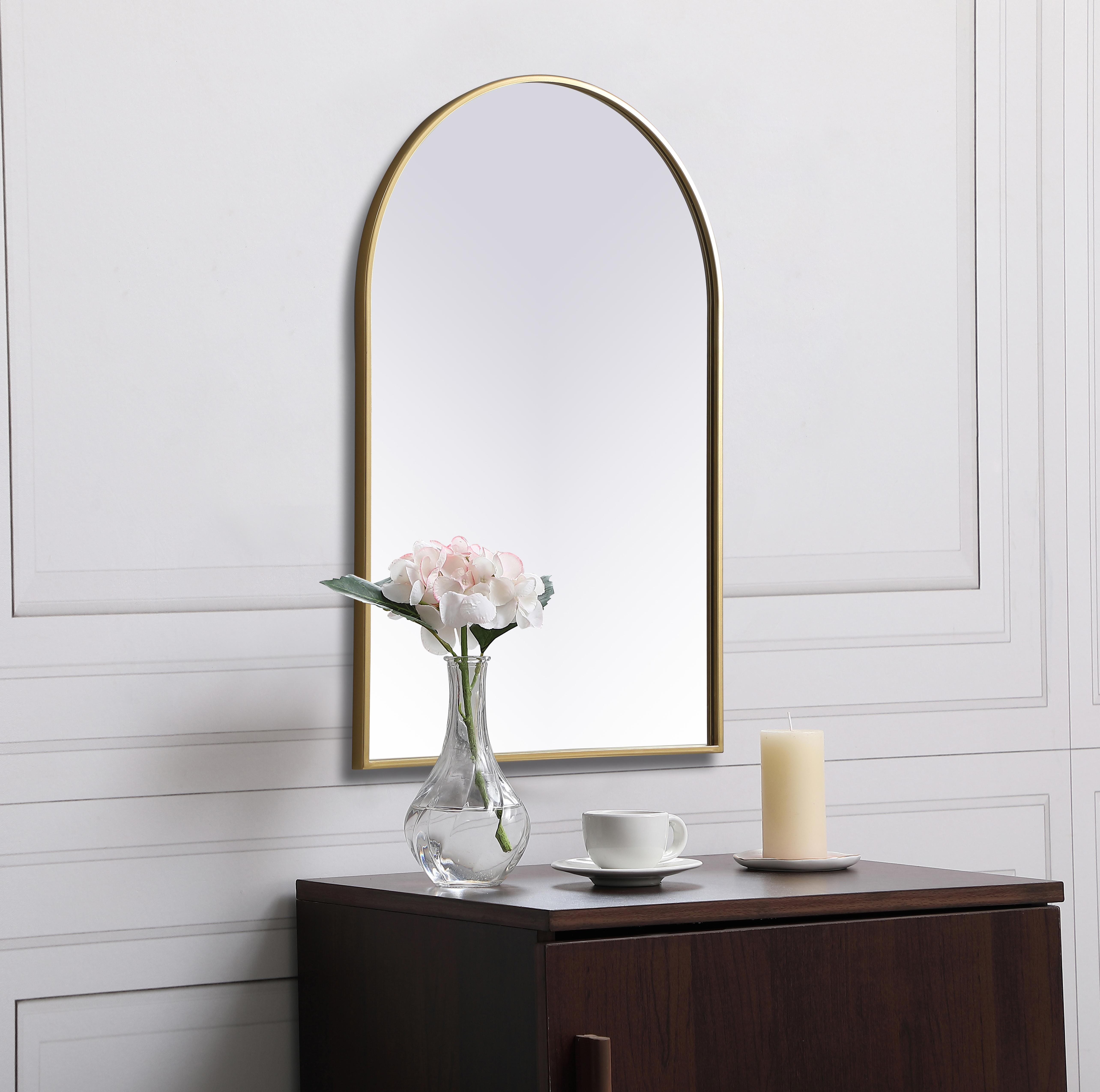 Ayra Arched Wall Mirror in Brass - Image 5