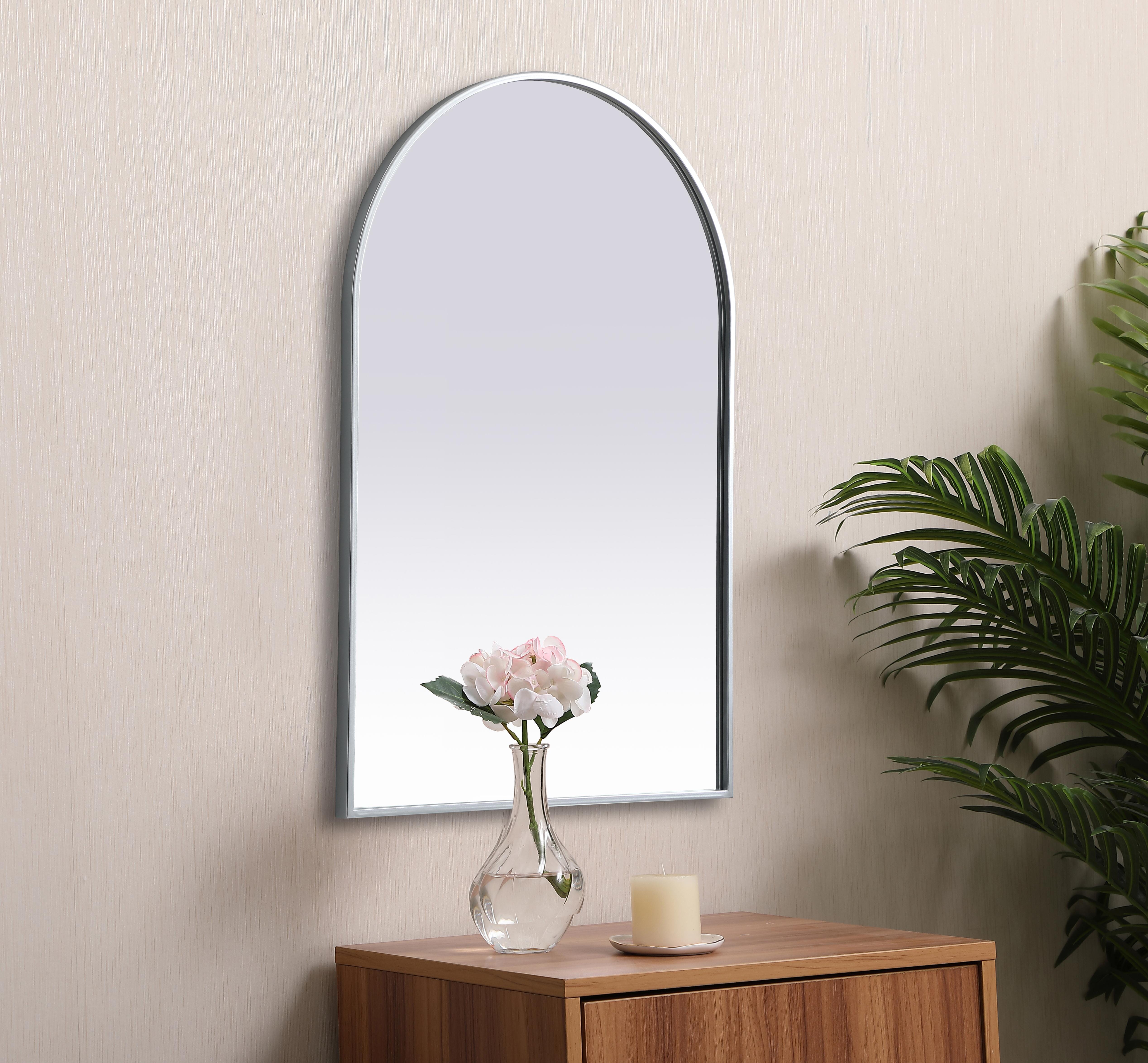 Ayra 24" x 36" Arched Wall Mirror in Silver - Image 5