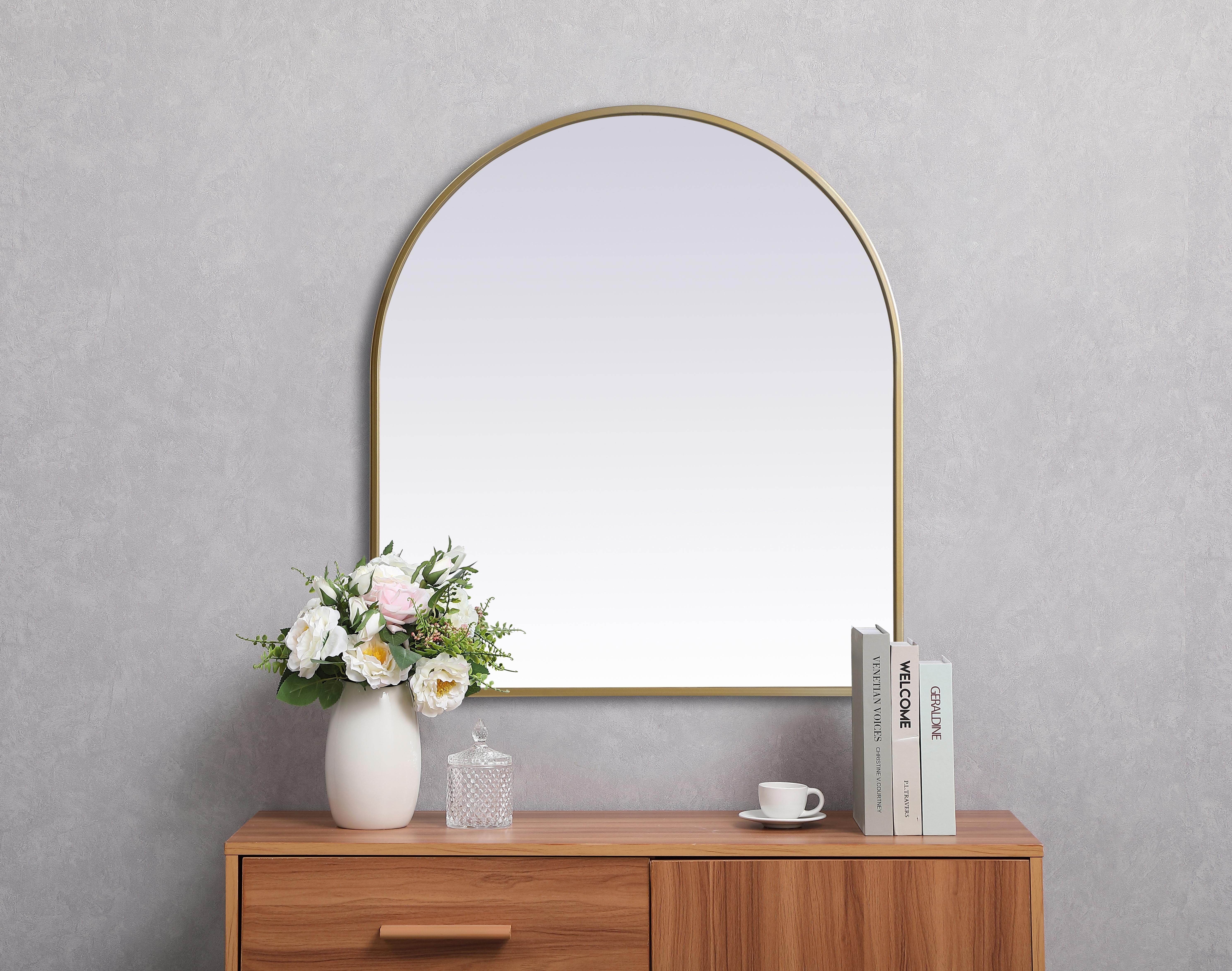 Ayra Round Arch Mirror in Brass - Image 4