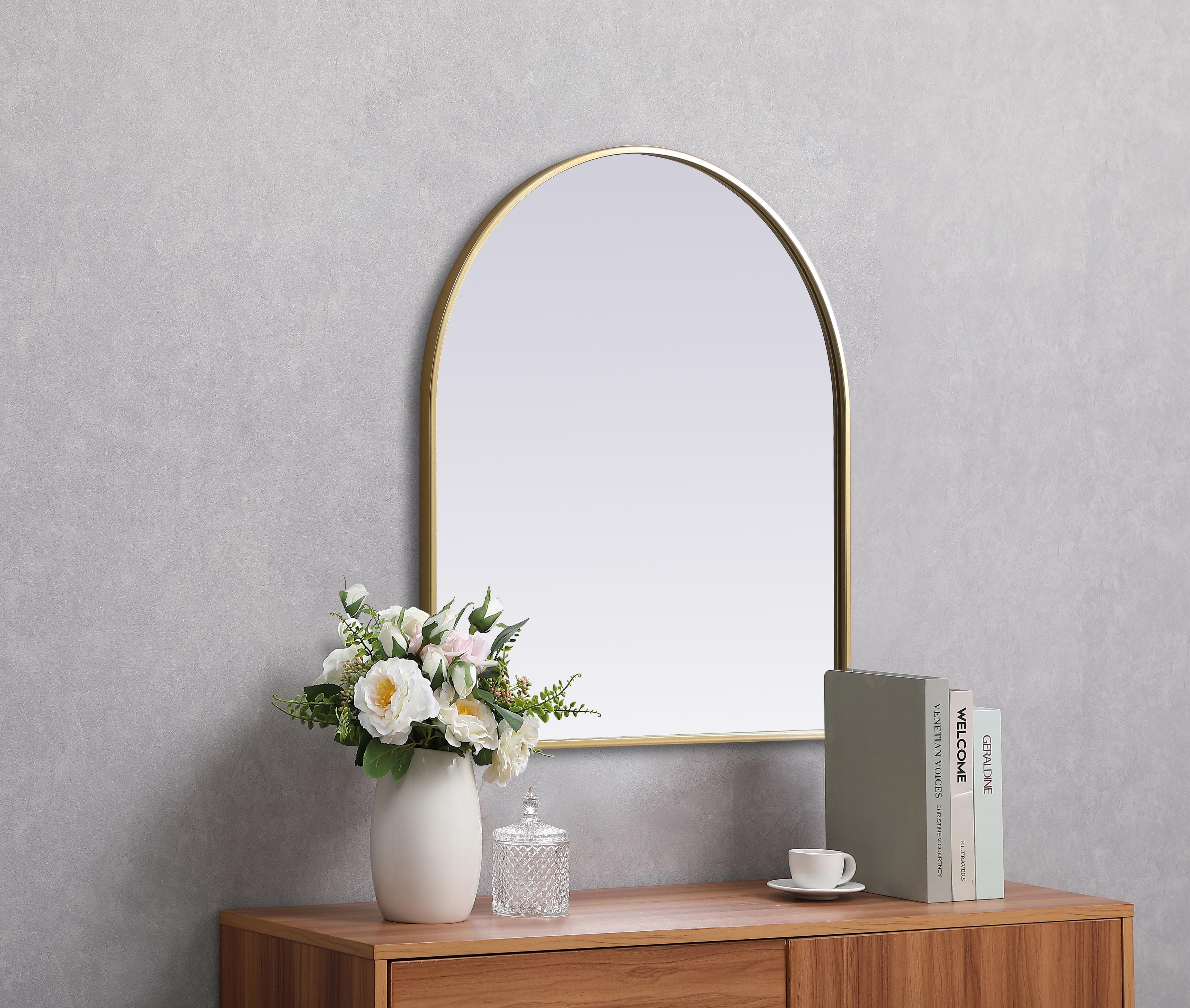 Ayra Round Arch Mirror in Brass - Image 5