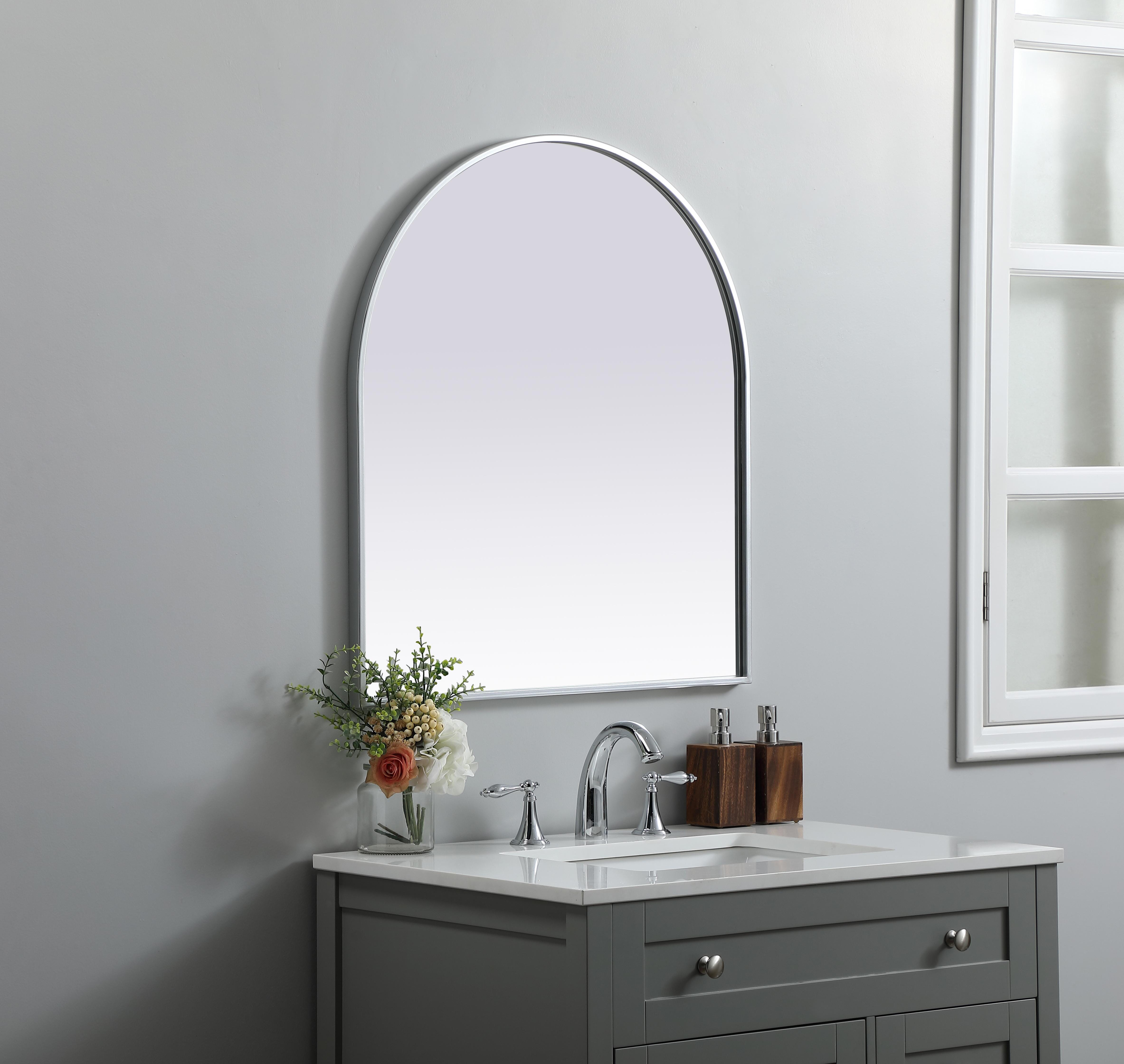 Ayra Round Arch Mirror in Silver - Image 3