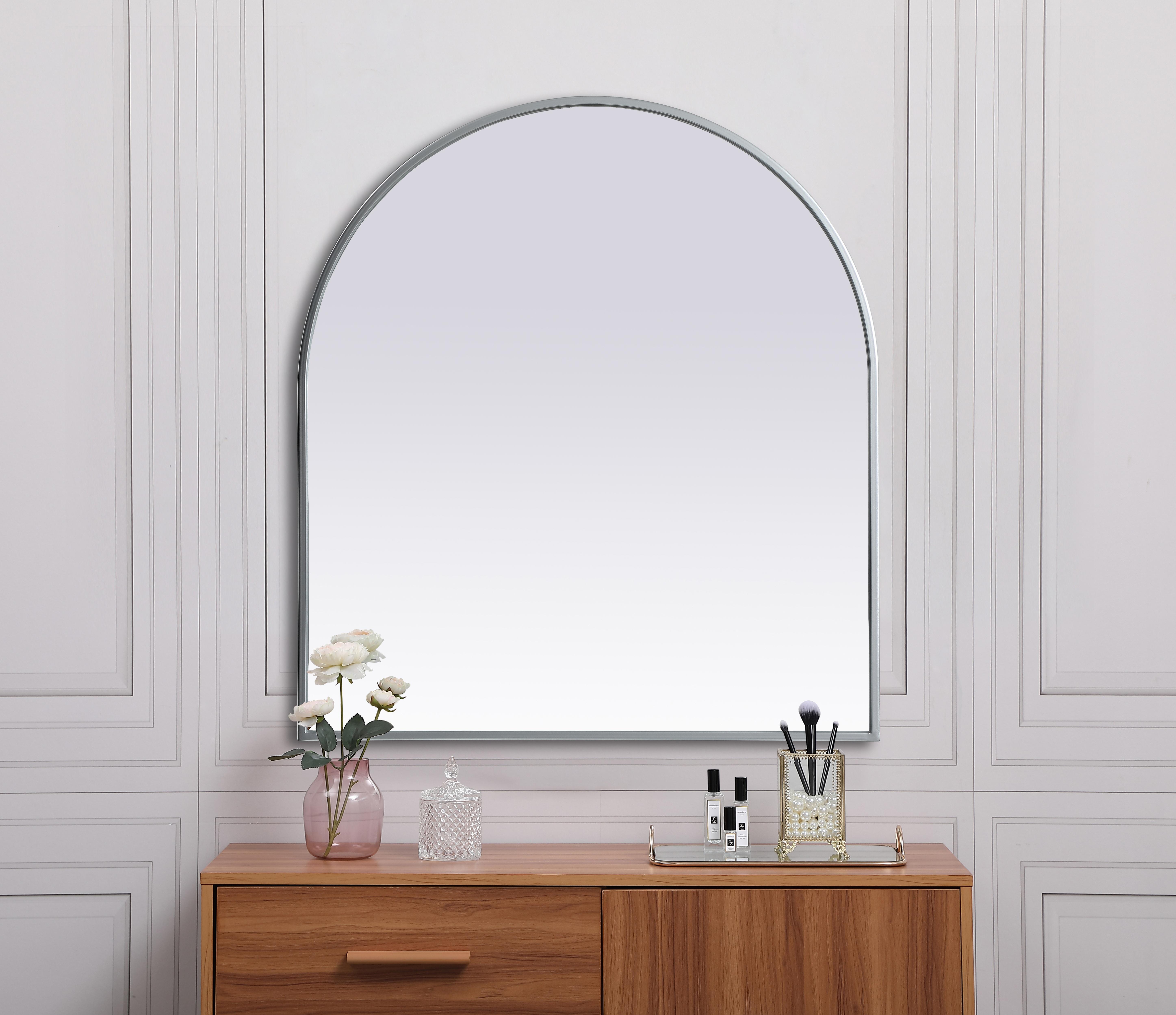 Ayra Round Arch Mirror in Silver - Image 4