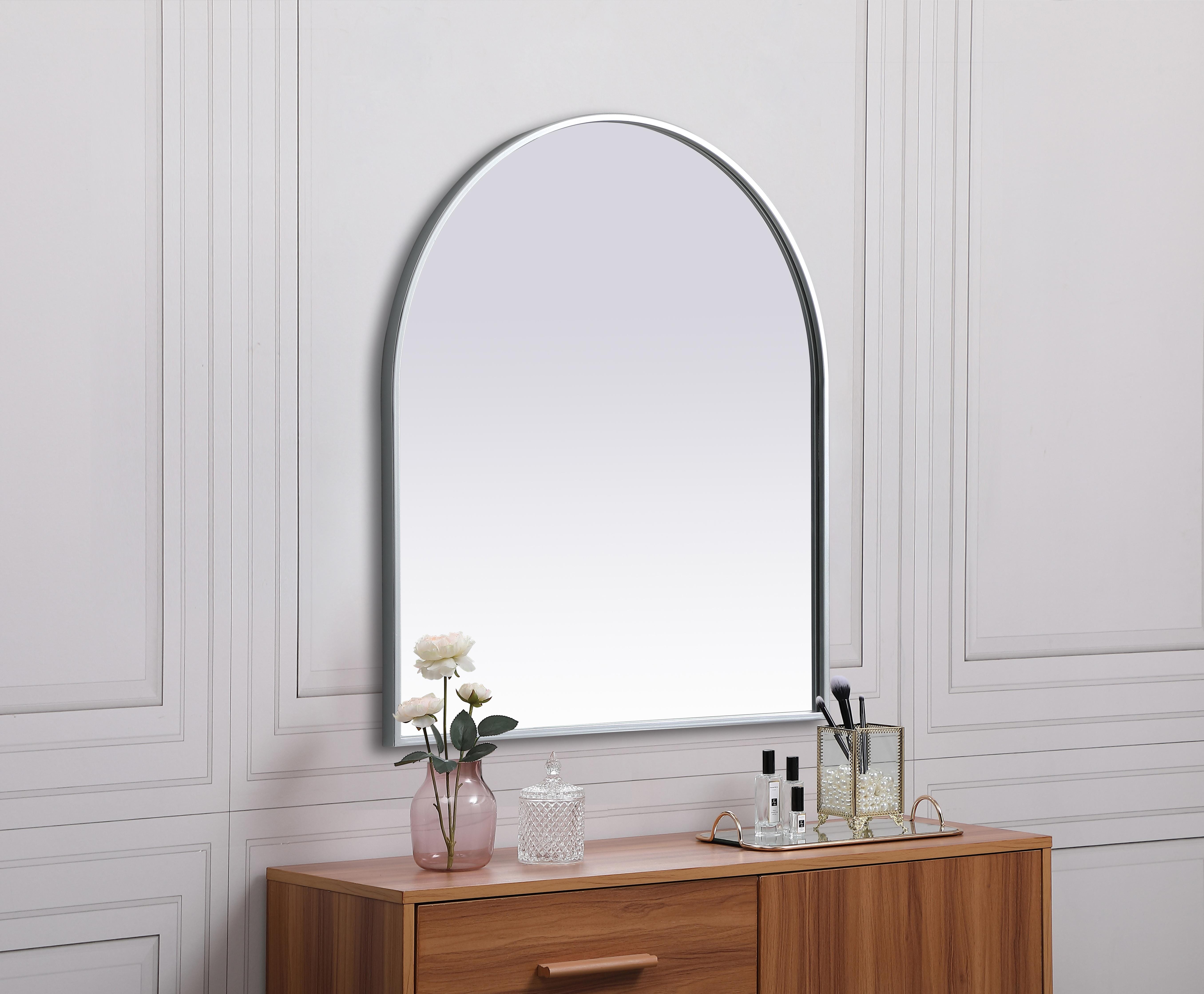 Ayra Round Arch Mirror in Silver - Image 5