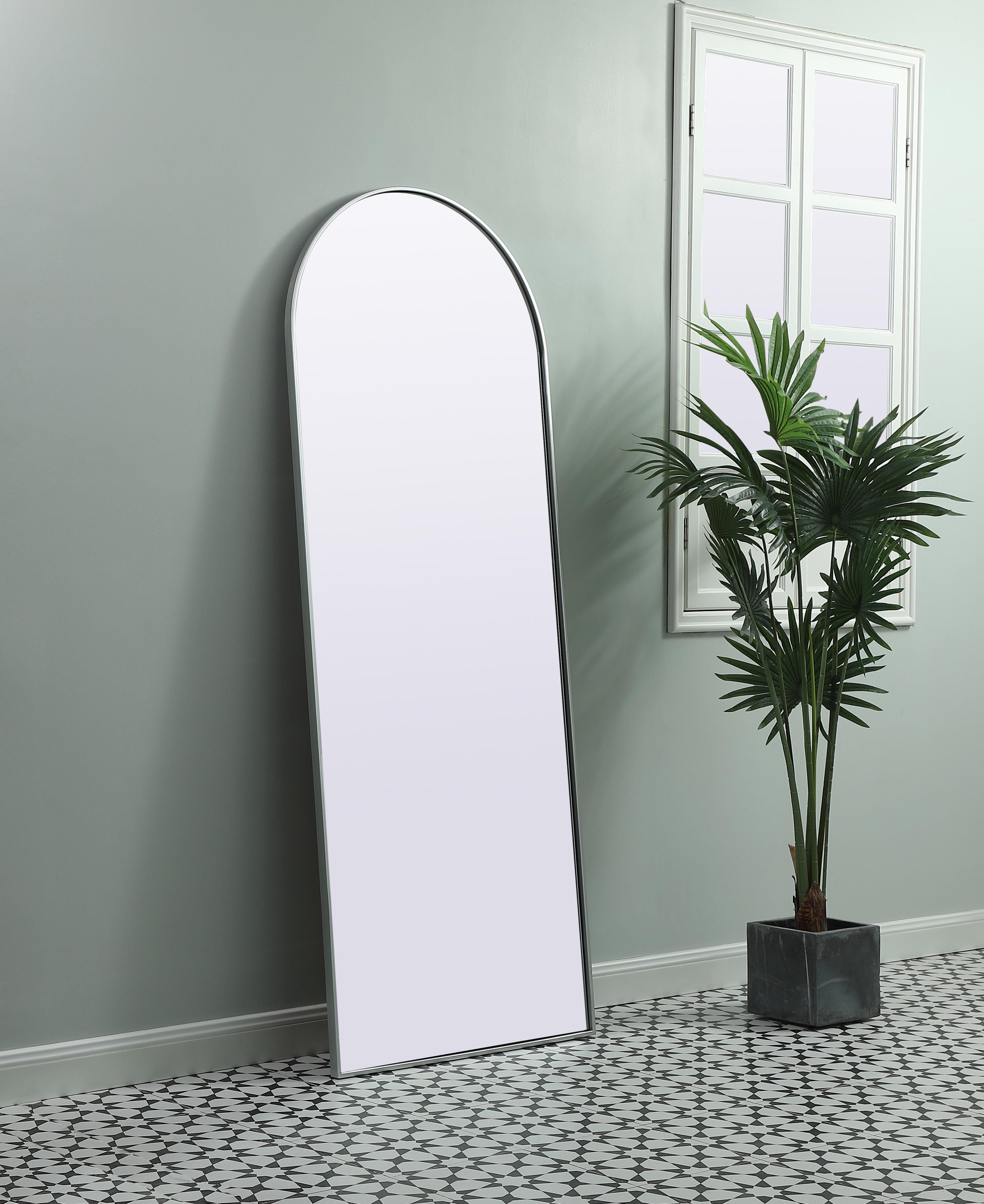 Ayra Arched Floor Mirror in Silver - Image 3