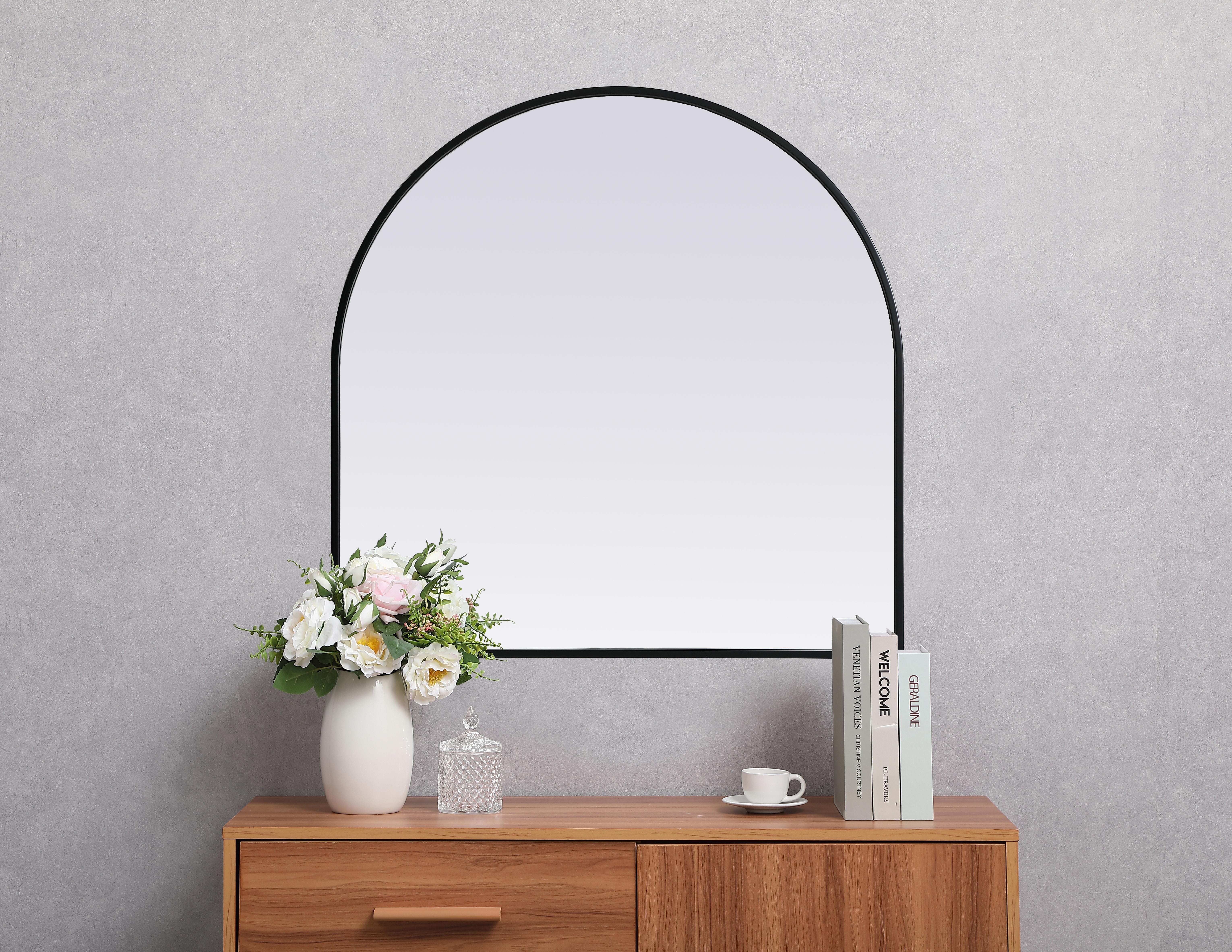 Specification Sheet
Dimensions
Length: 30"
Width: 30"
Height: 30"
Depth: 1"
Specifications
Assembly Required: NO
Distressed Finish: No
Finish (Color): Black
Fixture Material: Iron and MDF
Frameless: NO
Mirror Frame Shape: Arch
Mirror Hanging Orientation: Vertical
Mirror Mounting: Metal Inset hanger
Mirror Type: Flat
Product Shape: Arch
Product Type: Decorative Mirrors
Product Warranty: 1 year limited
Weight: 15.32
Wire Included: No
Shipment type: small parcel
US Shipping Cost: $25.00 - alternate view