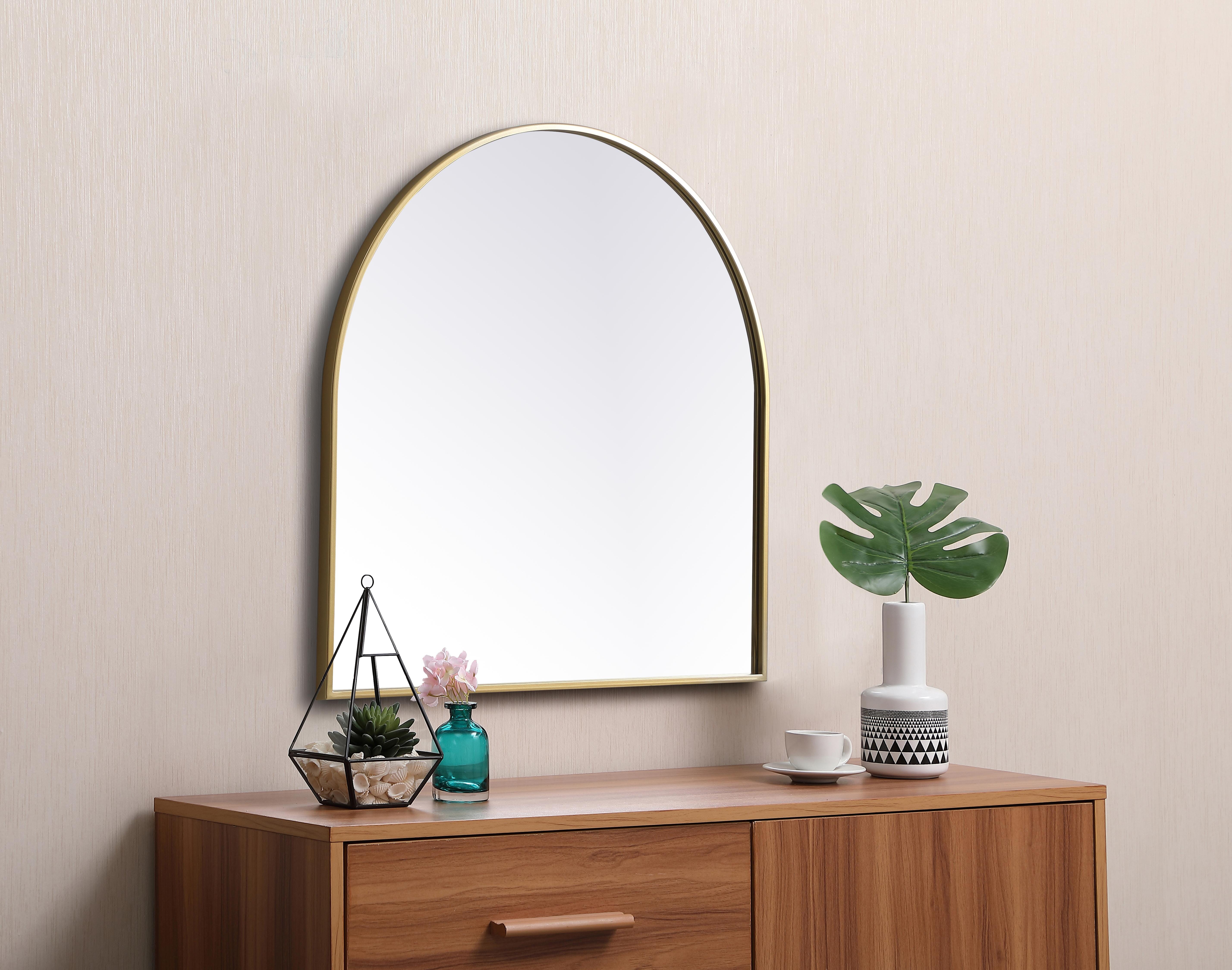 Ayra Round Wall Mirror in Brass - Image 5