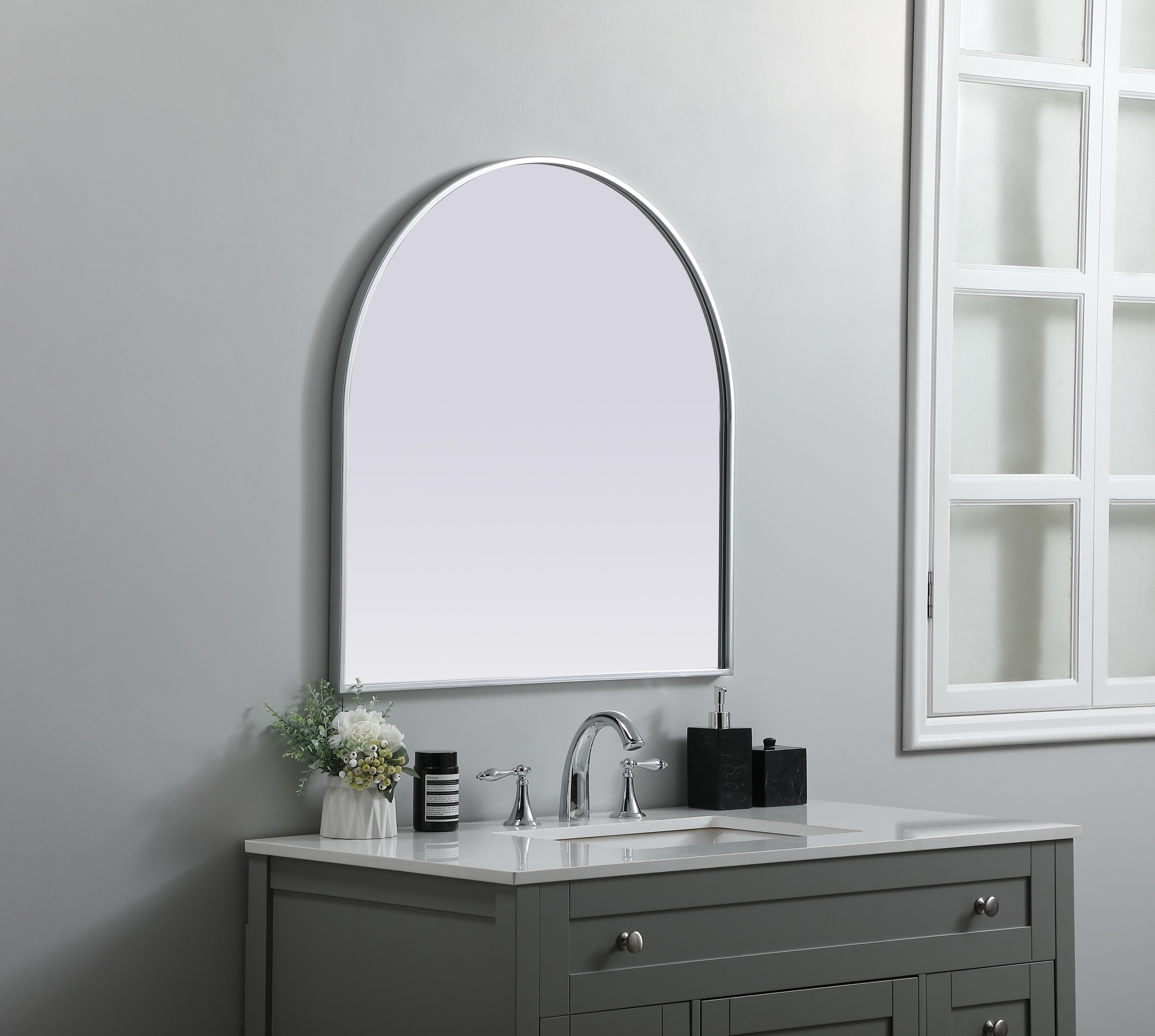 Ayra Round Wall Mirror in Silver - Image 5