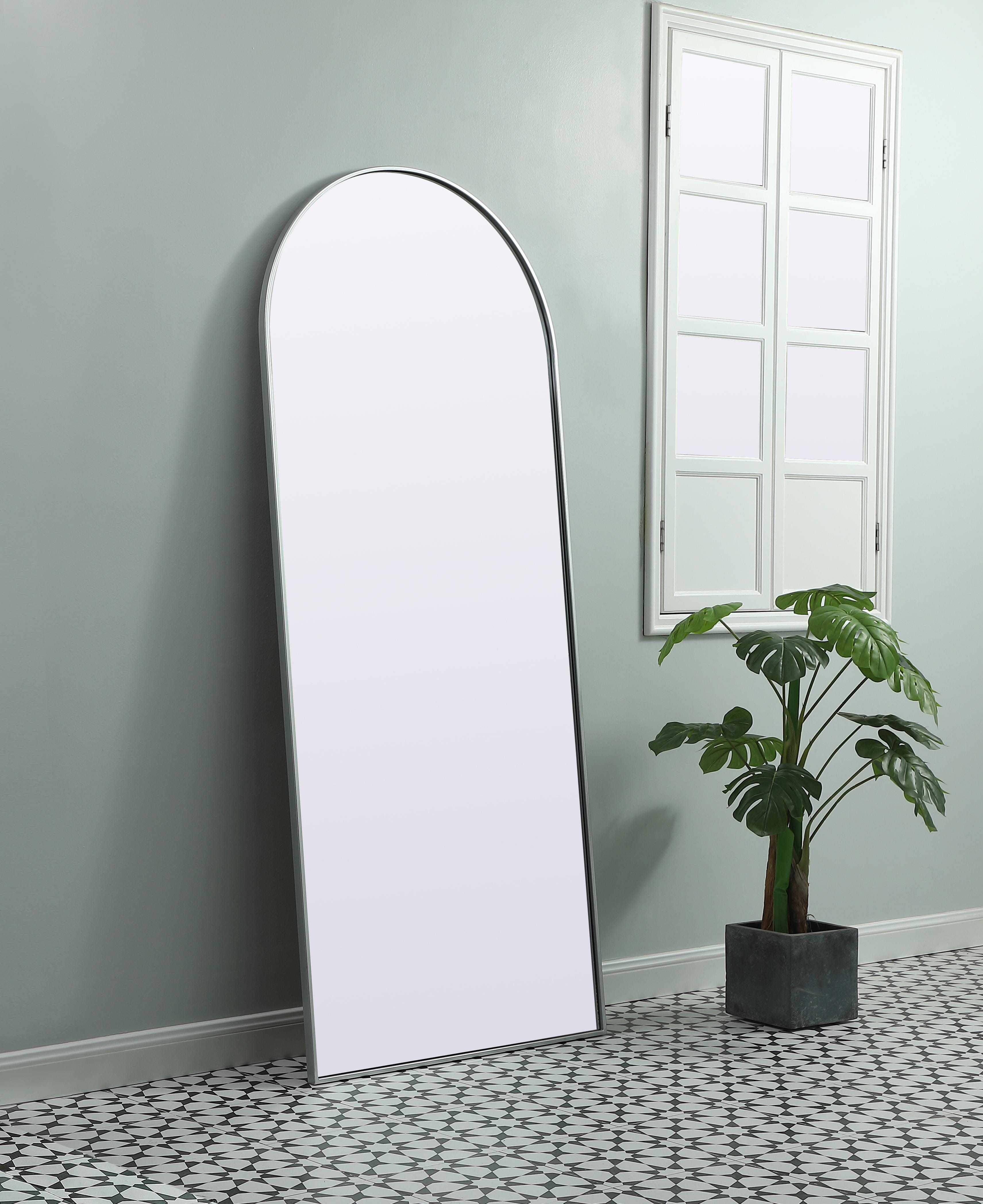 Ayra Arched Floor Mirror in Silver - Image 3