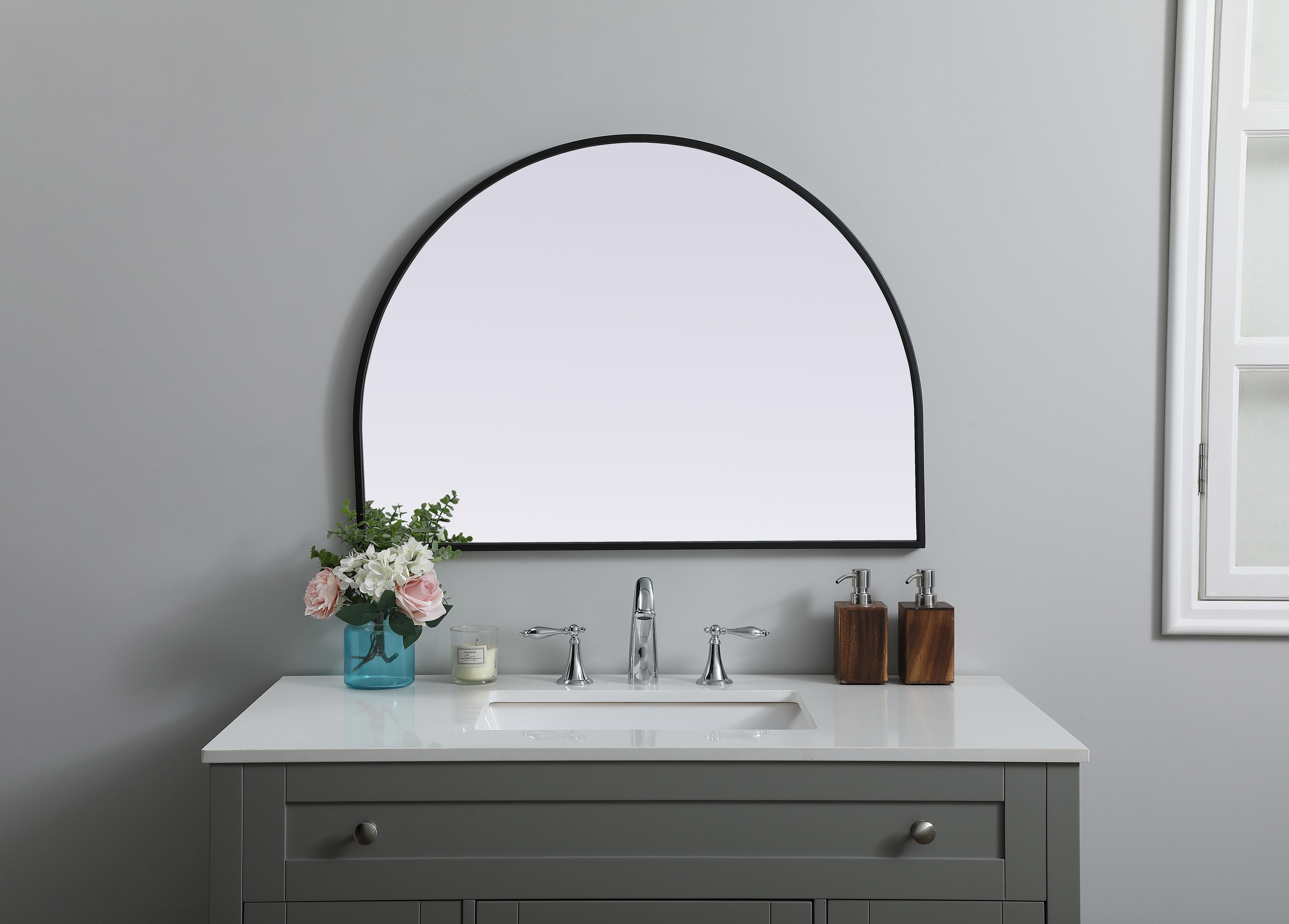 Specification Sheet
Dimensions
Length: 24"
Width: 33"
Height: 24"
Depth: 1"
Specifications
Assembly Required: NO
Distressed Finish: No
Finish (Color): Black
Fixture Material: Iron and MDF
Frameless: NO
Mirror Frame Shape: Arch
Mirror Hanging Orientation: Vertical
Mirror Mounting: Metal Inset hanger
Mirror Type: Flat
Product Shape: Arch
Product Type: Decorative Mirrors
Product Warranty: 1 year limited
Weight: 12.70
Wire Included: No
Shipment type: small parcel
US Shipping Cost: $15.00 - alternate view