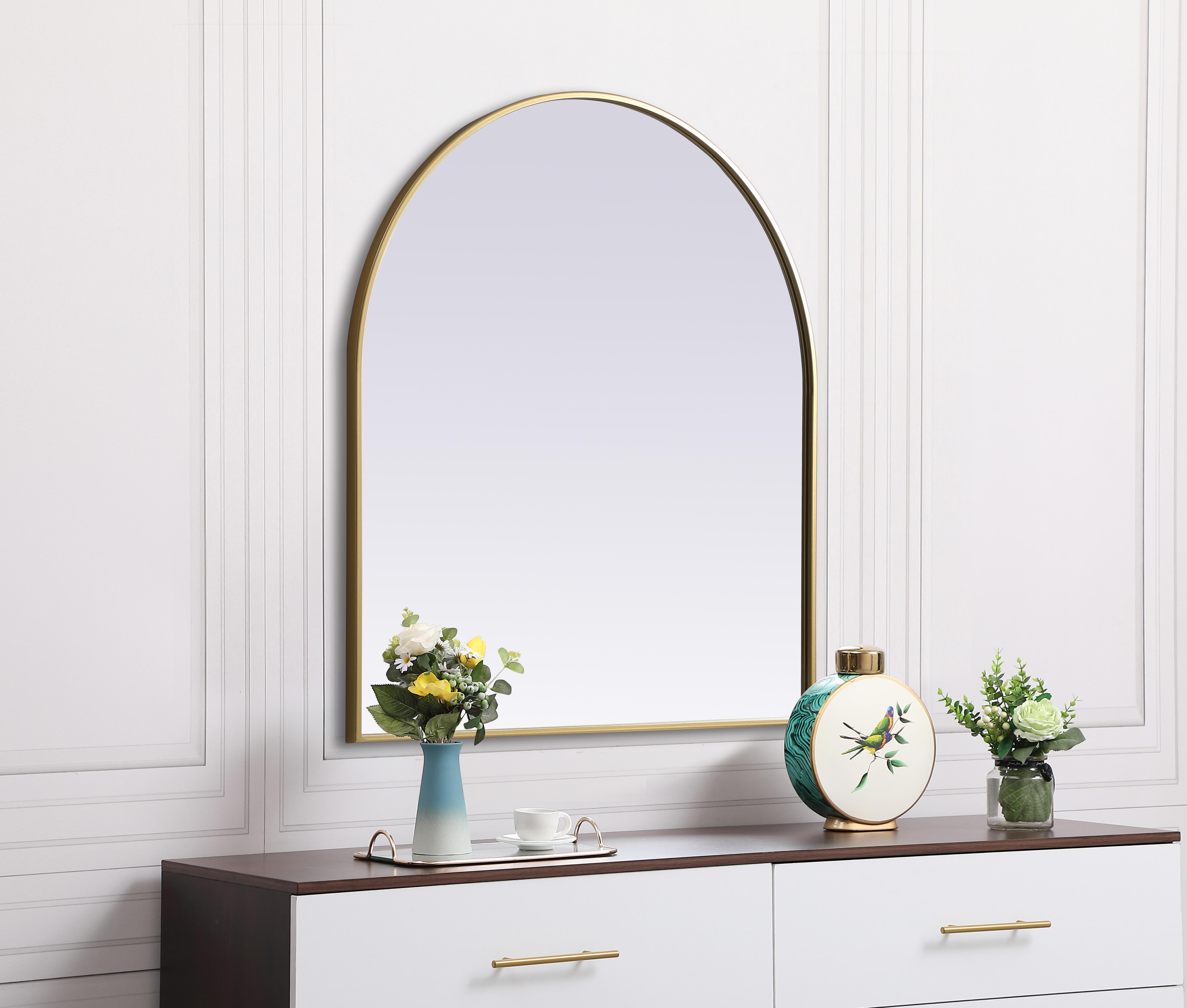 Ayra Round Arch Mirror in Brass - Image 5