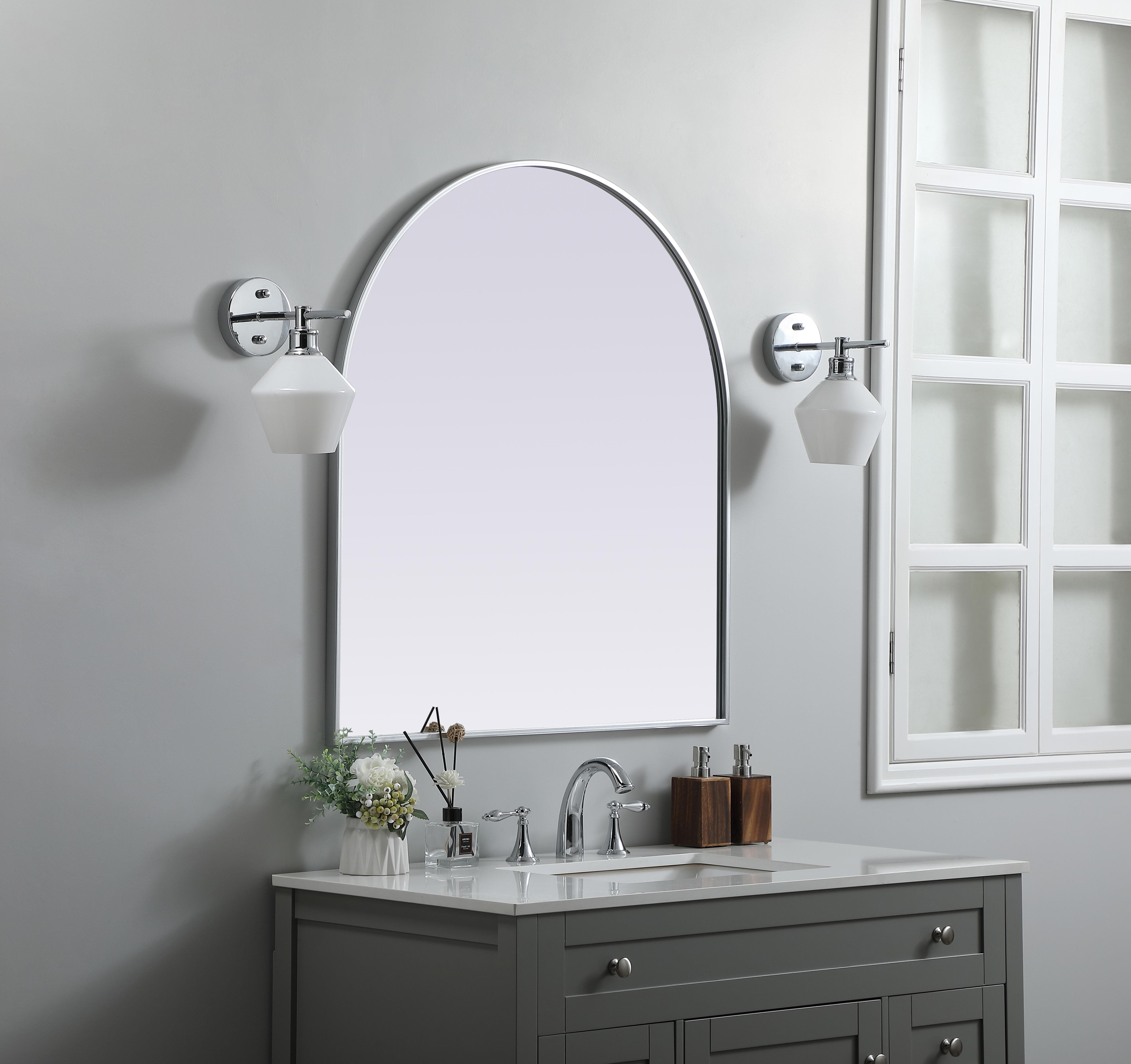 Ayra Round Arch Mirror in Silver - Image 3