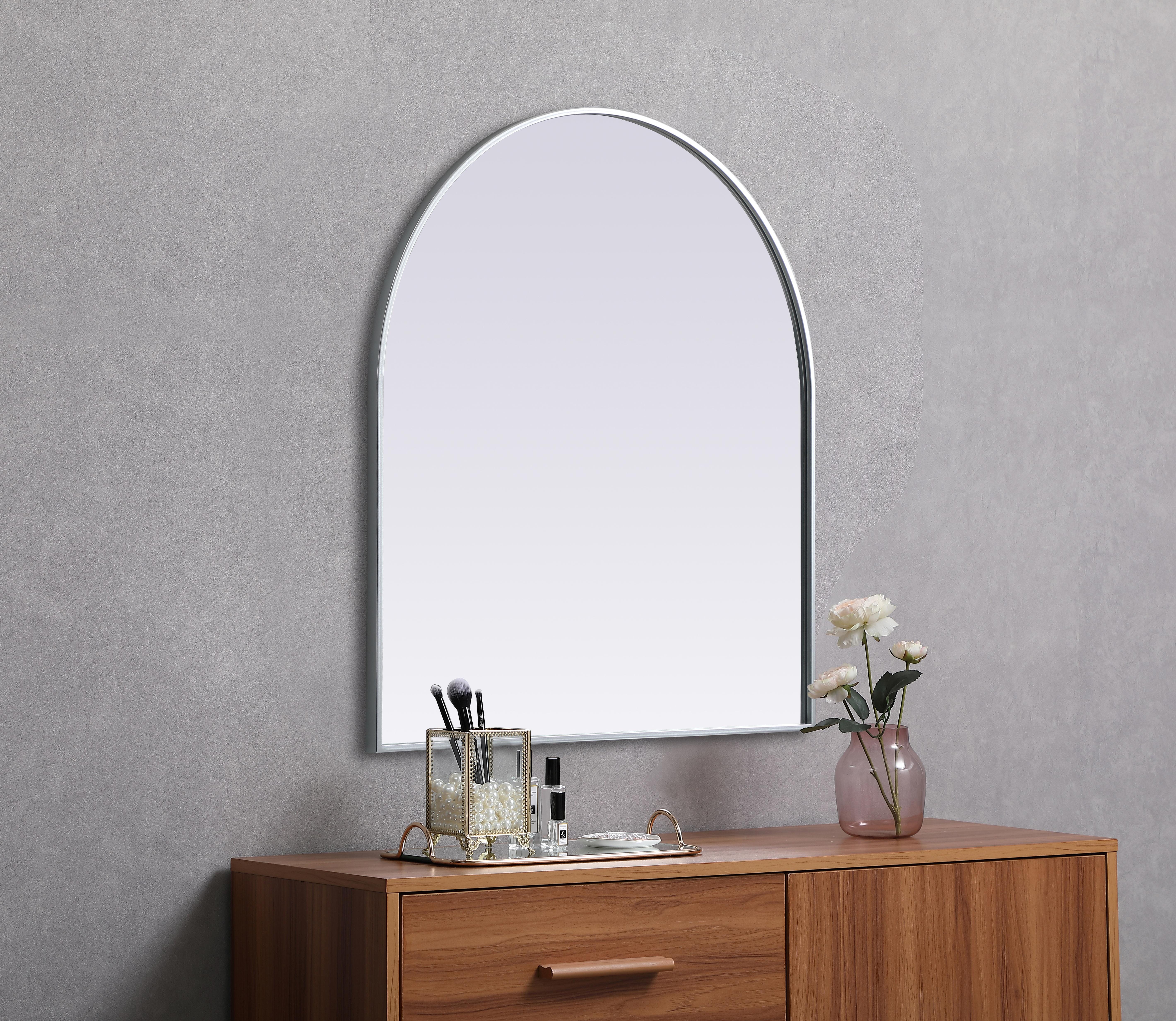 Ayra Round Arch Mirror in Silver - Image 5