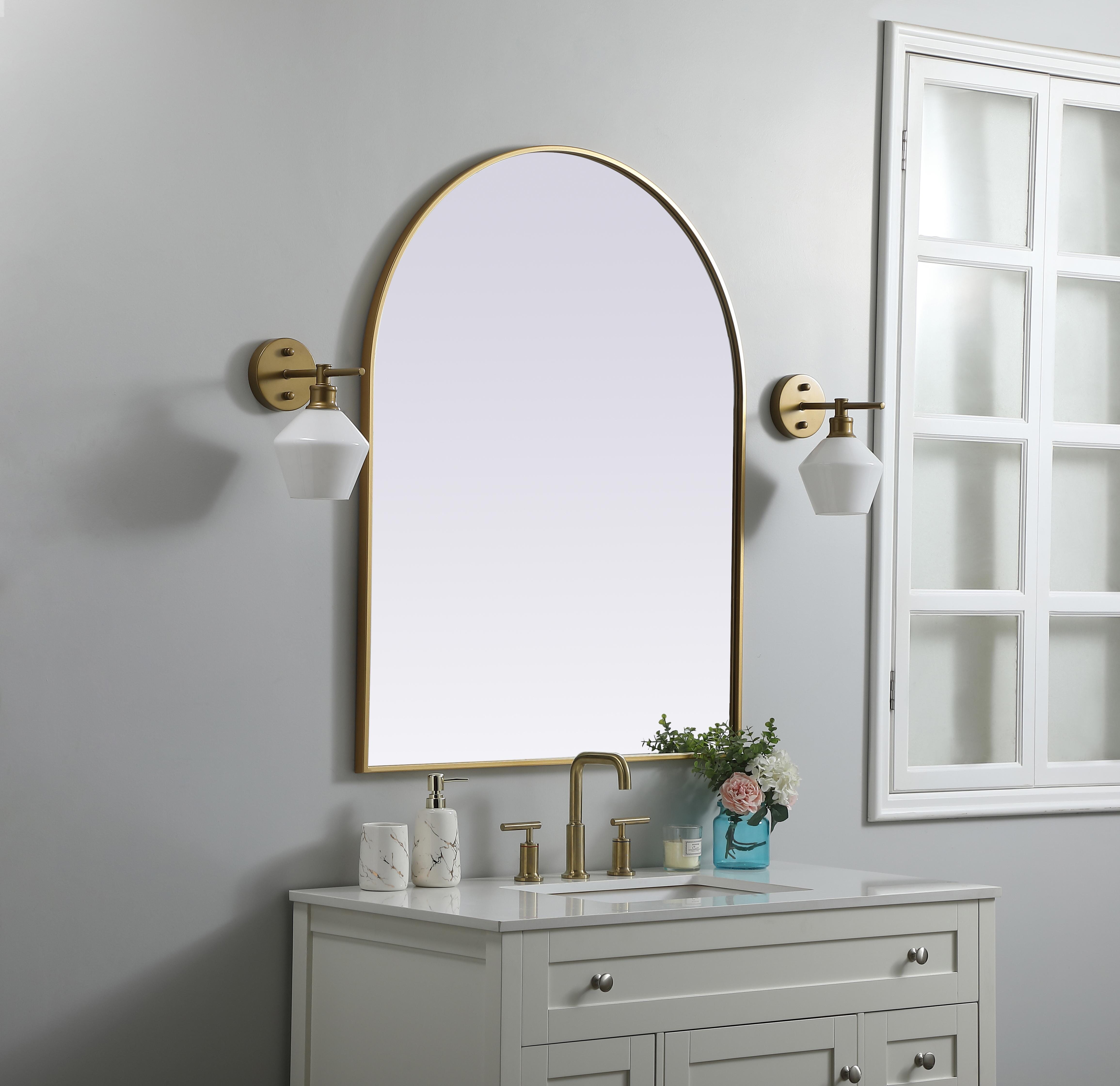 Ayra Arched Wall Mirror in Brass - Image 3