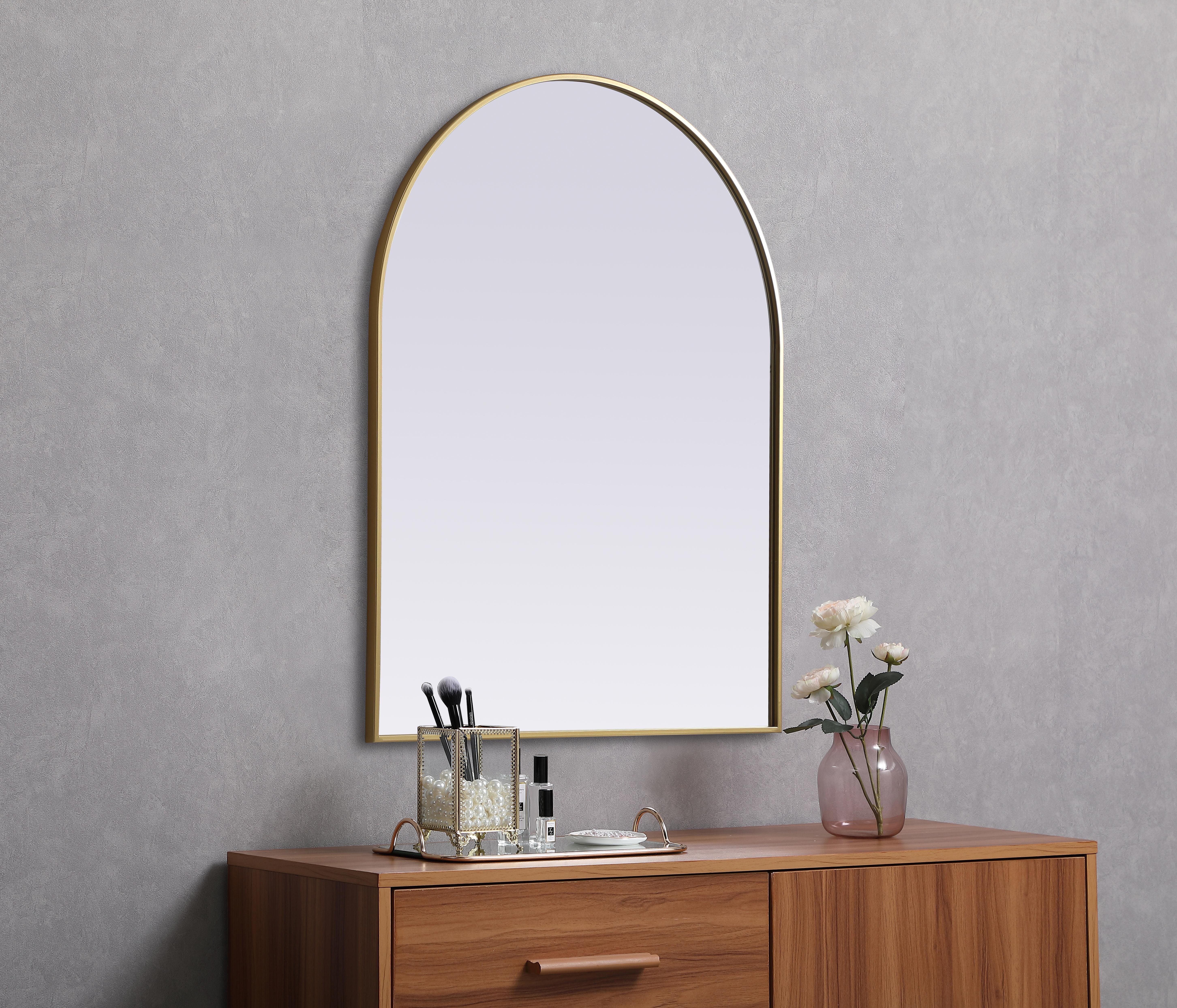Ayra Arched Wall Mirror in Brass - Image 5