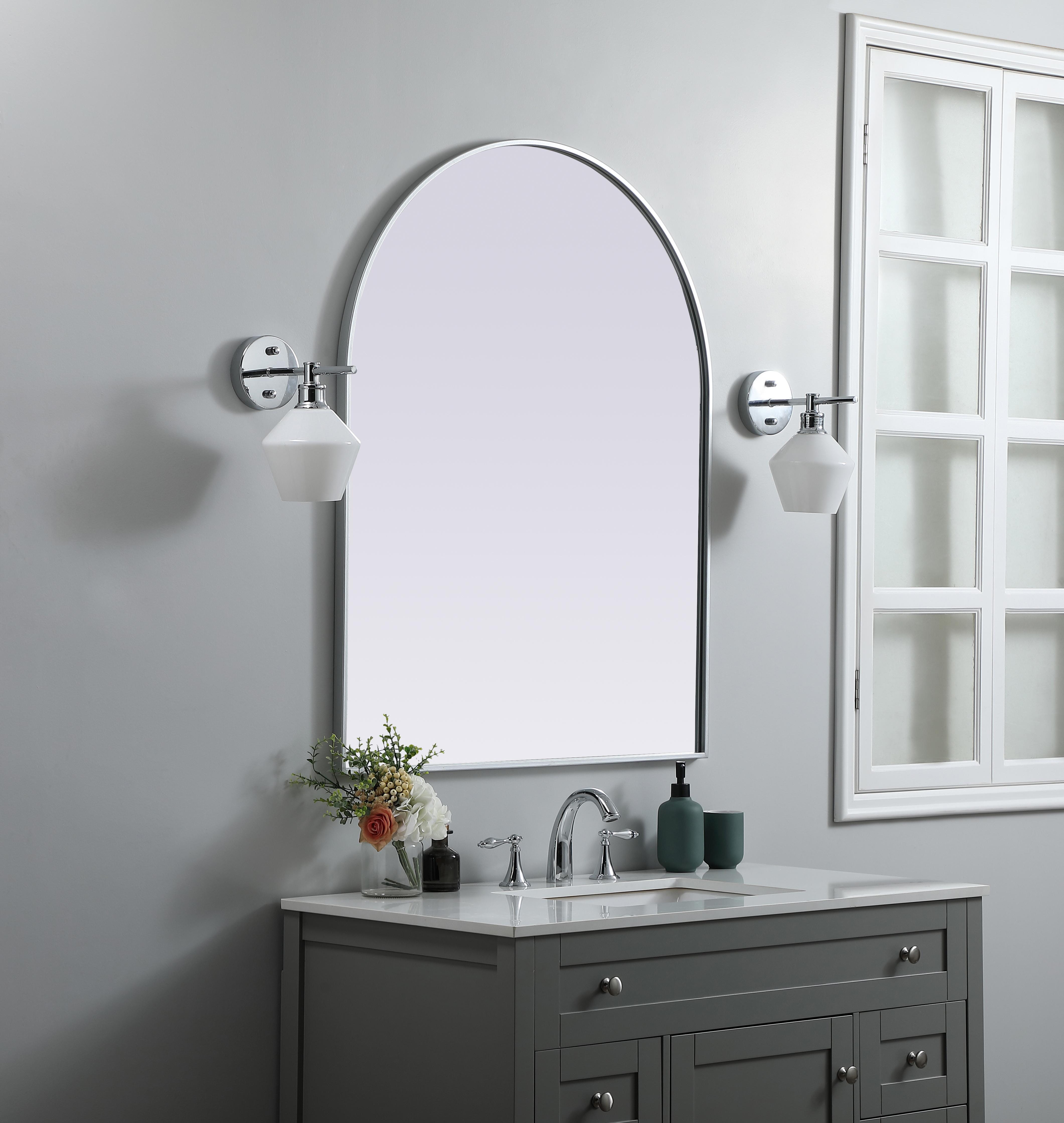 Ayra Arched Wall Mirror in Silver - Image 3