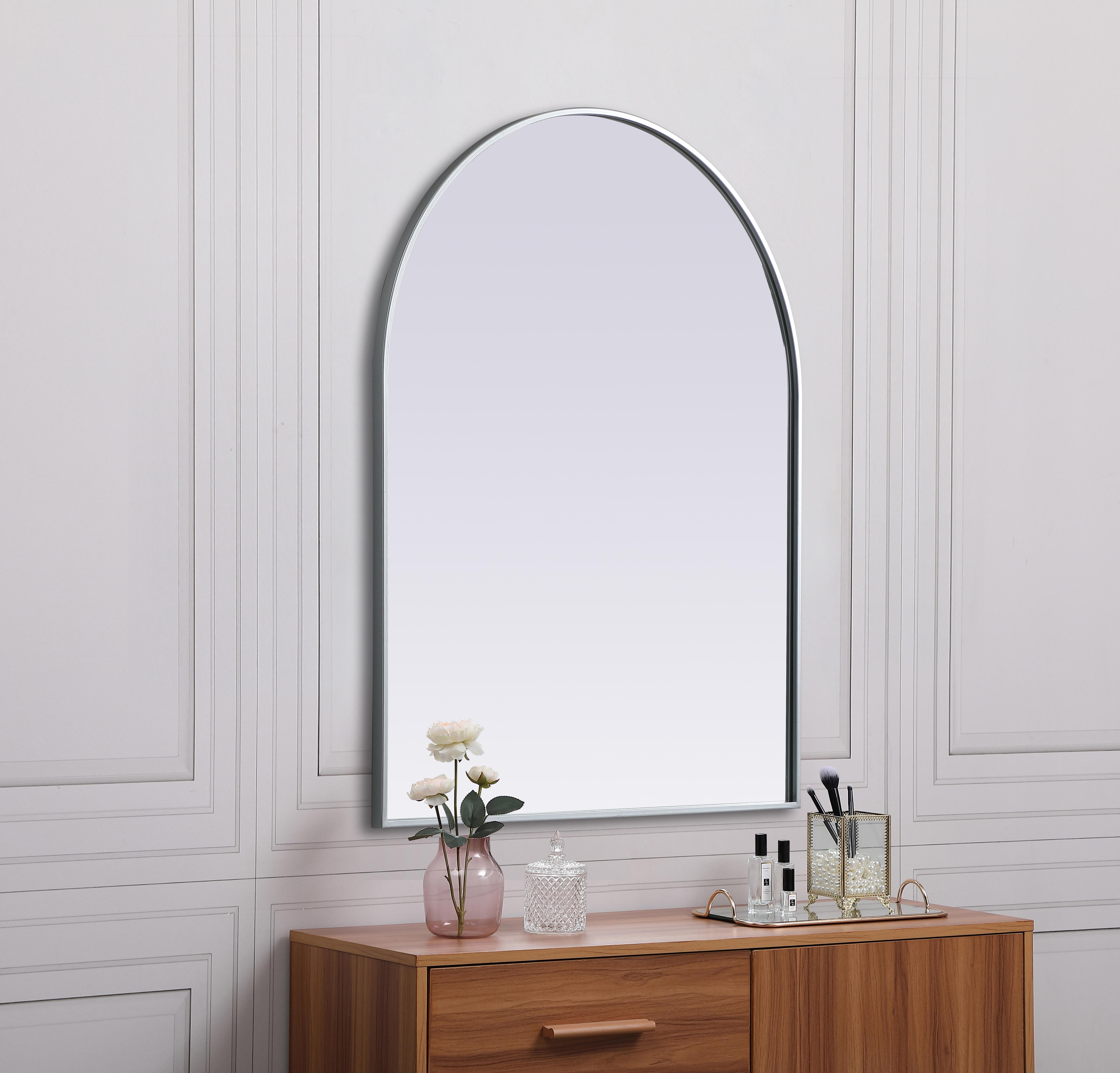 Ayra Arched Wall Mirror in Silver - Image 5