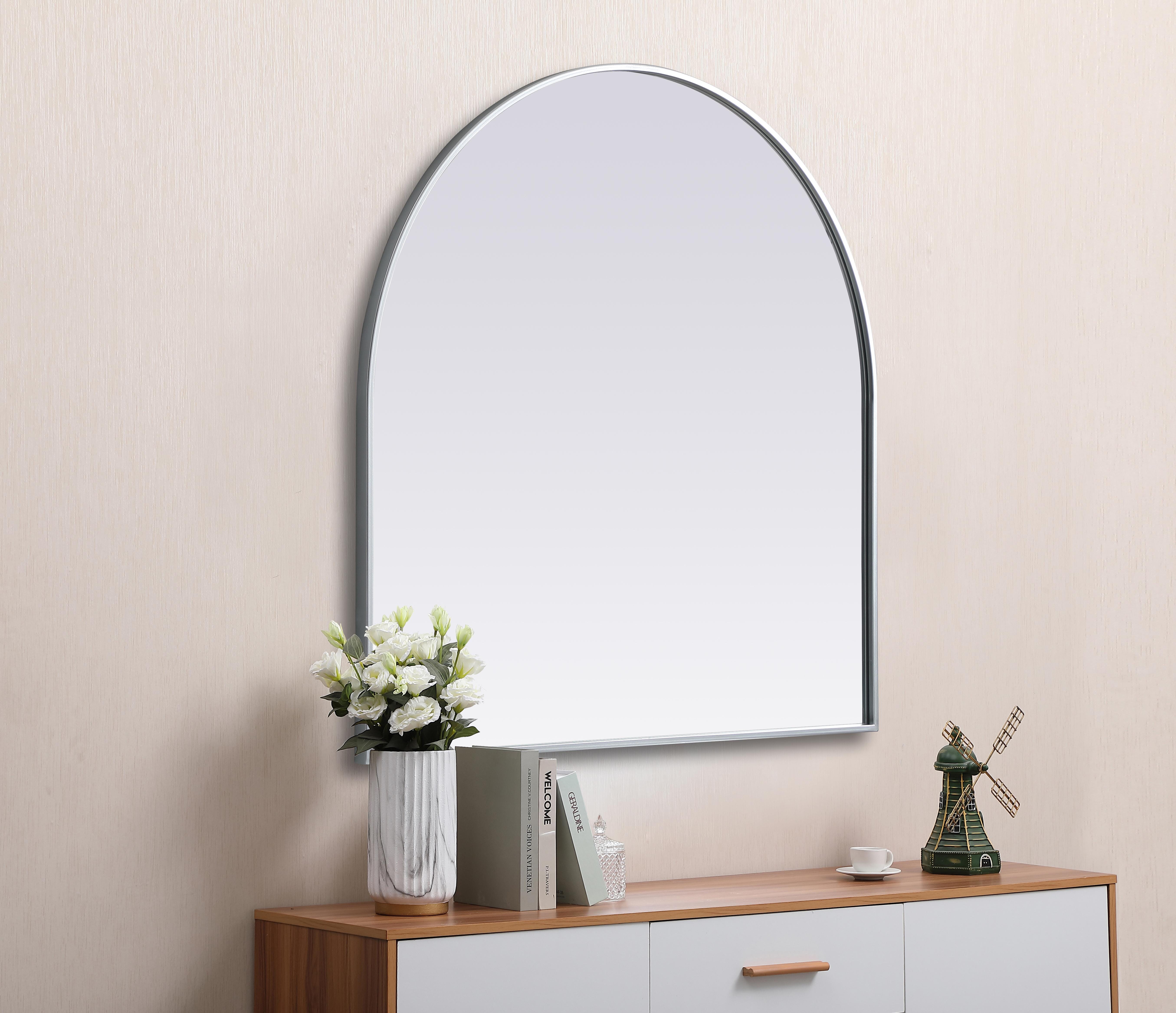 Ayra 36" Round Wall Mirror in Silver - Image 5