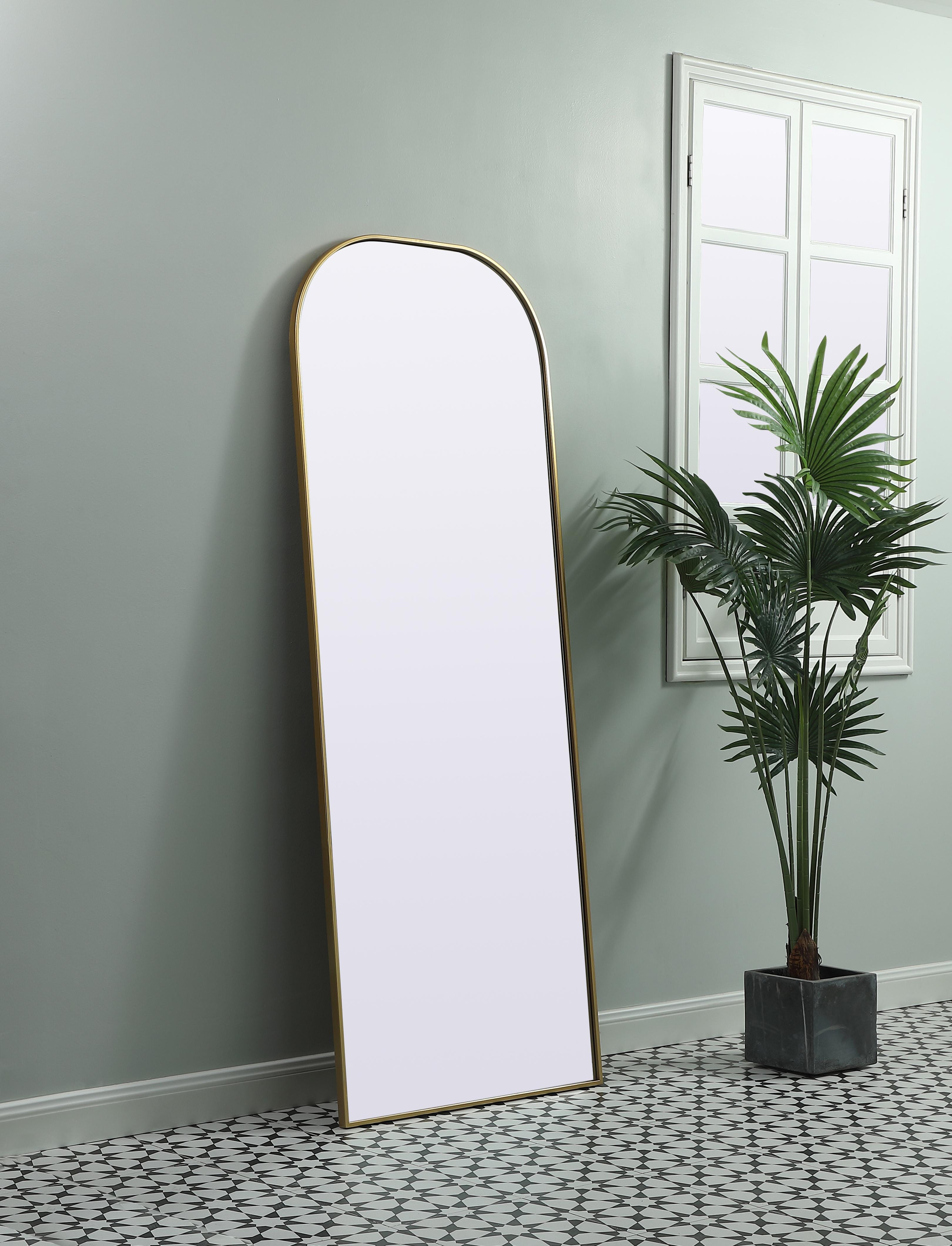 Blaire 28" x 74" Arched Mirror in Brass - Image 3