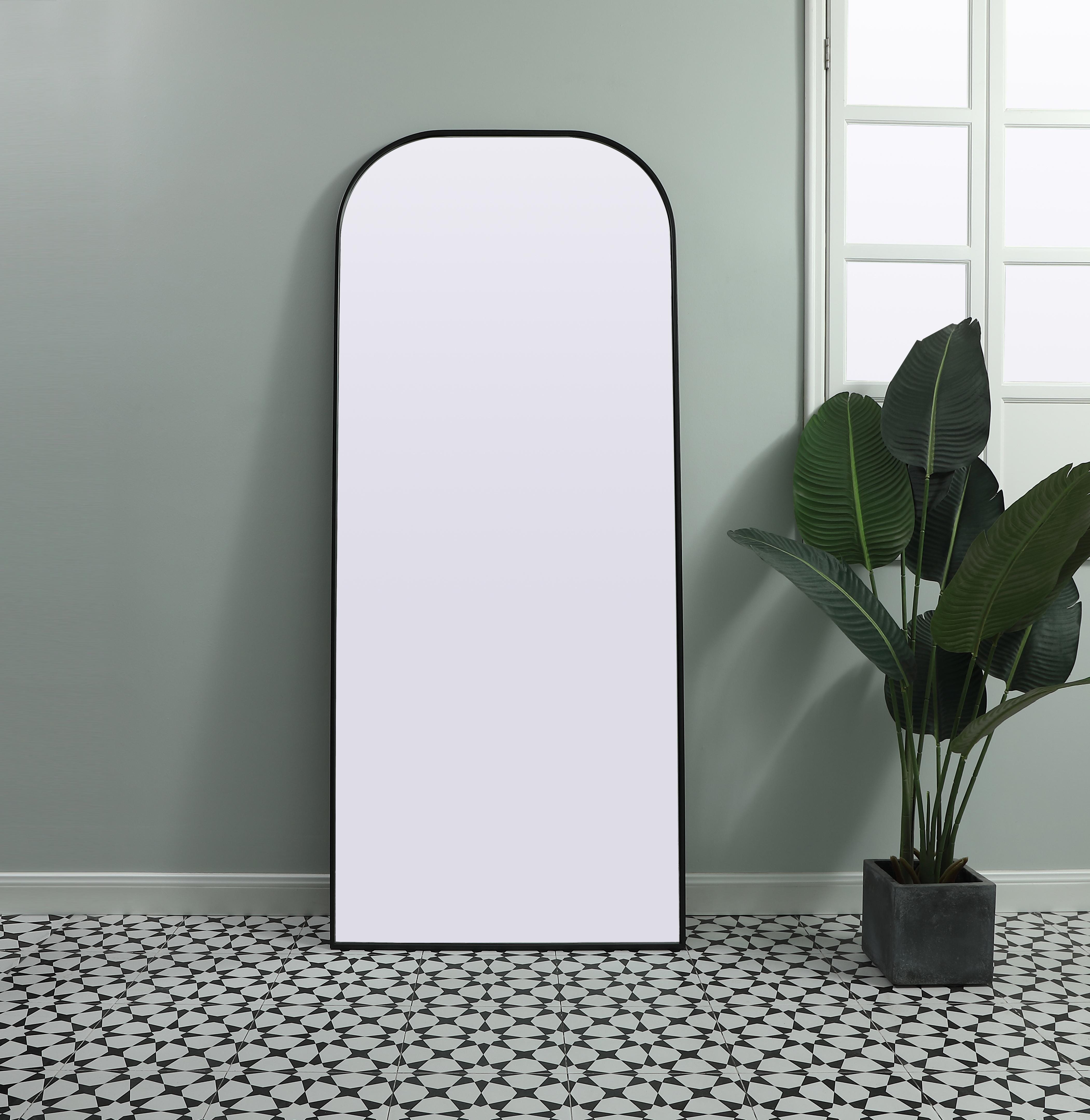 Specification Sheet
Dimensions
Length: 76"
Width: 32"
Height: 76"
Depth: 1"
Specifications
Assembly Required: NO
Distressed Finish: No
Finish (Color): Black
Fixture Material: Iron and MDF
Frameless: NO
Mirror Frame Shape: Arch
Mirror Hanging Orientation: Vertical
Mirror Mounting: Metal Inset hanger
Mirror Type: Flat
Product Shape: Arch
Product Type: Decorative Mirrors
Product Warranty: 1 year limited
Weight: 44.02
Wire Included: No
Shipment type: LTL
US Shipping Cost: $142.00 - alternate view