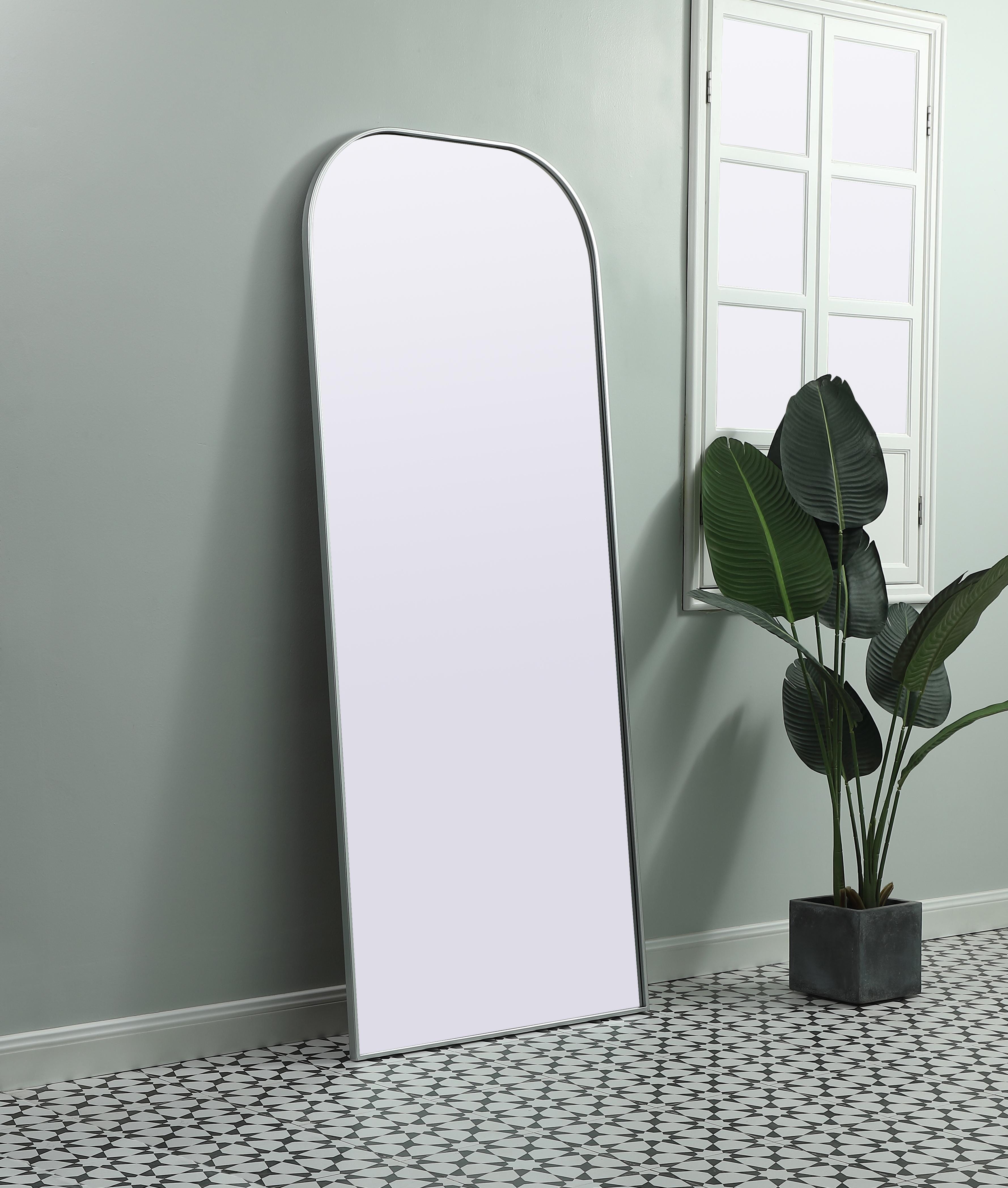 Blaire 32" x 76" Arched Mirror in Silver - Image 3