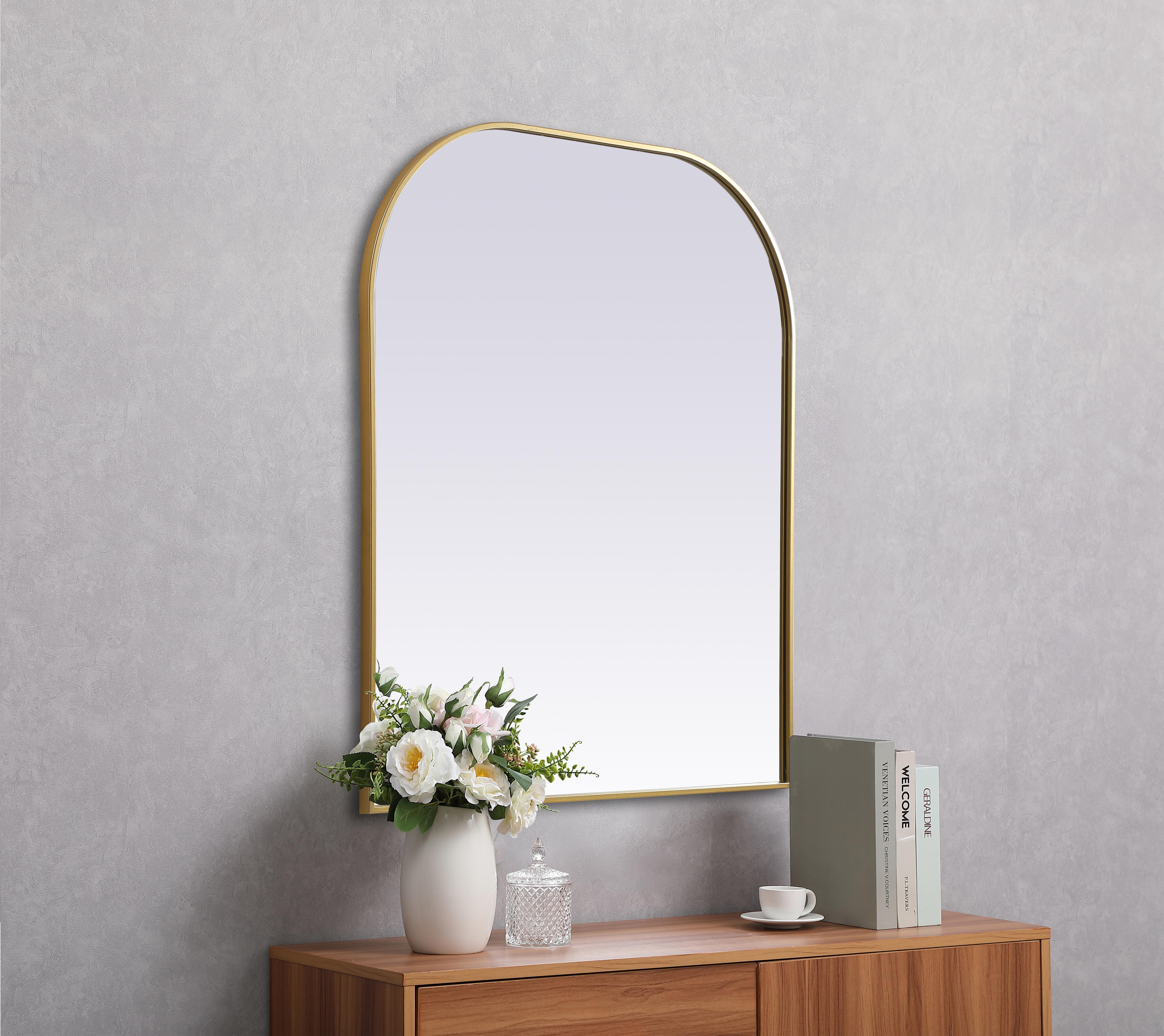 Blaire 36x42 Arched Mirror in Brass - Image 5