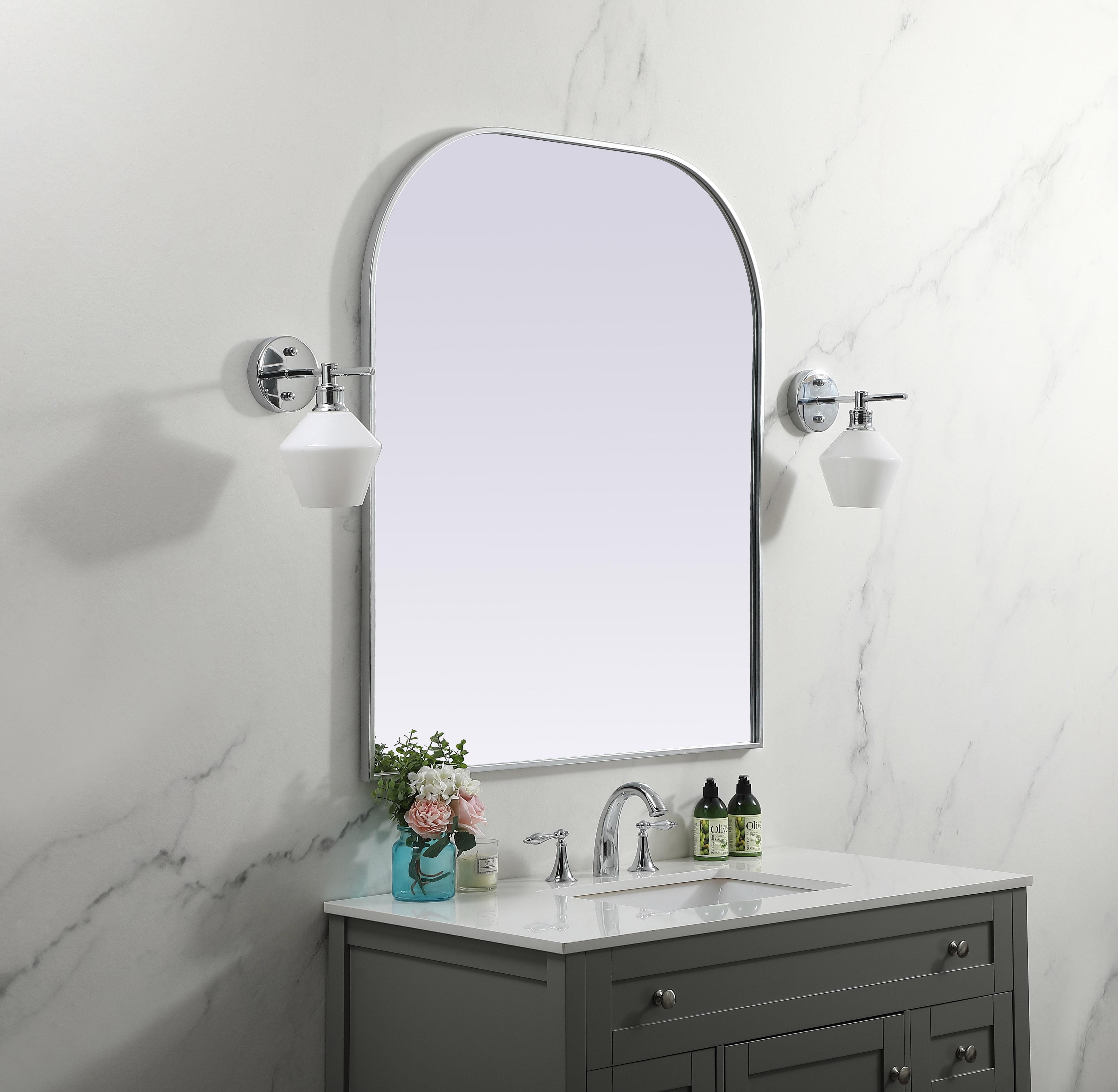 Blaire Silver Arched Mirror - 36" x 42" - Image 3