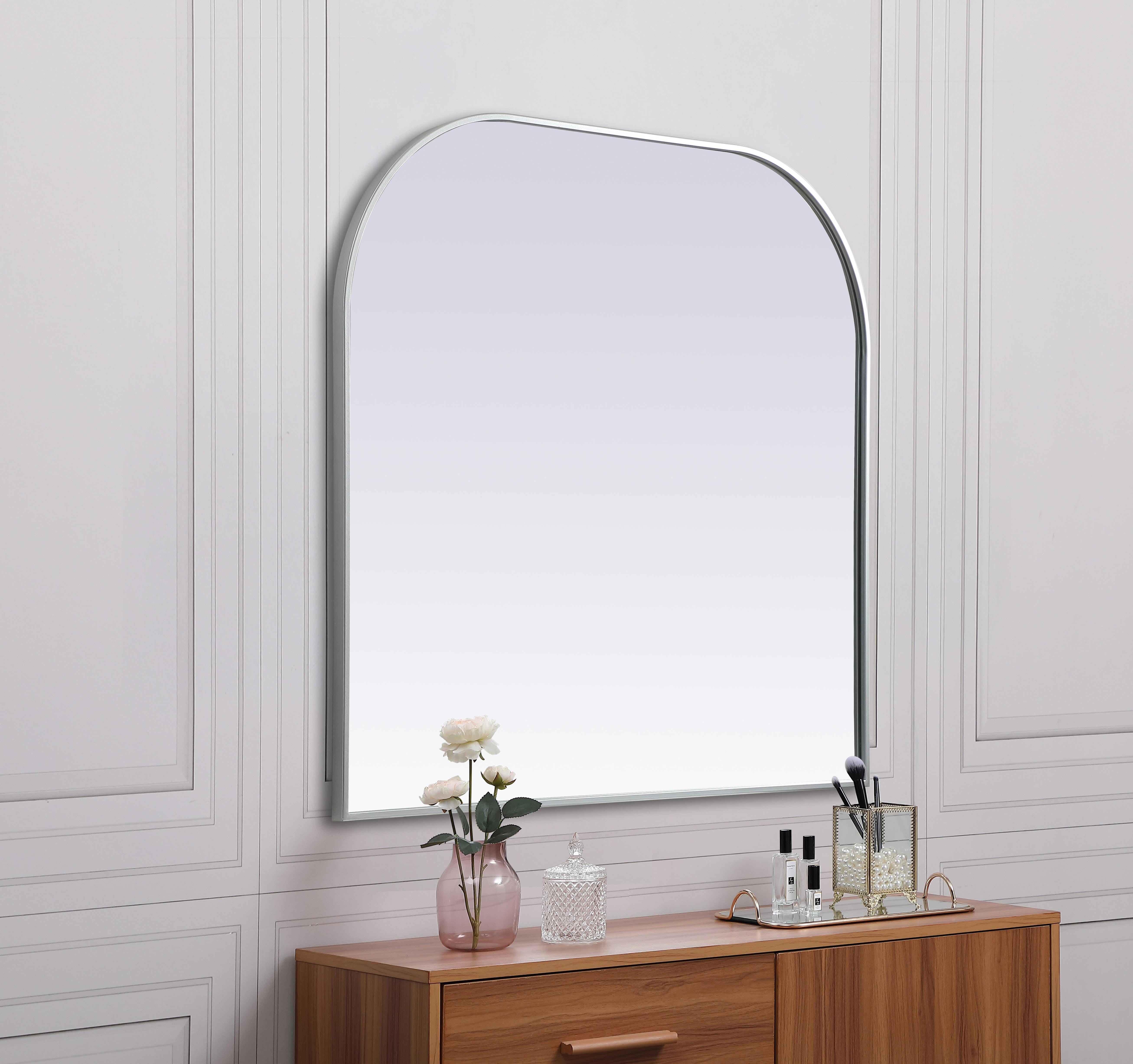 Blaire 40" x 38" Arched Mirror in Silver - Image 5