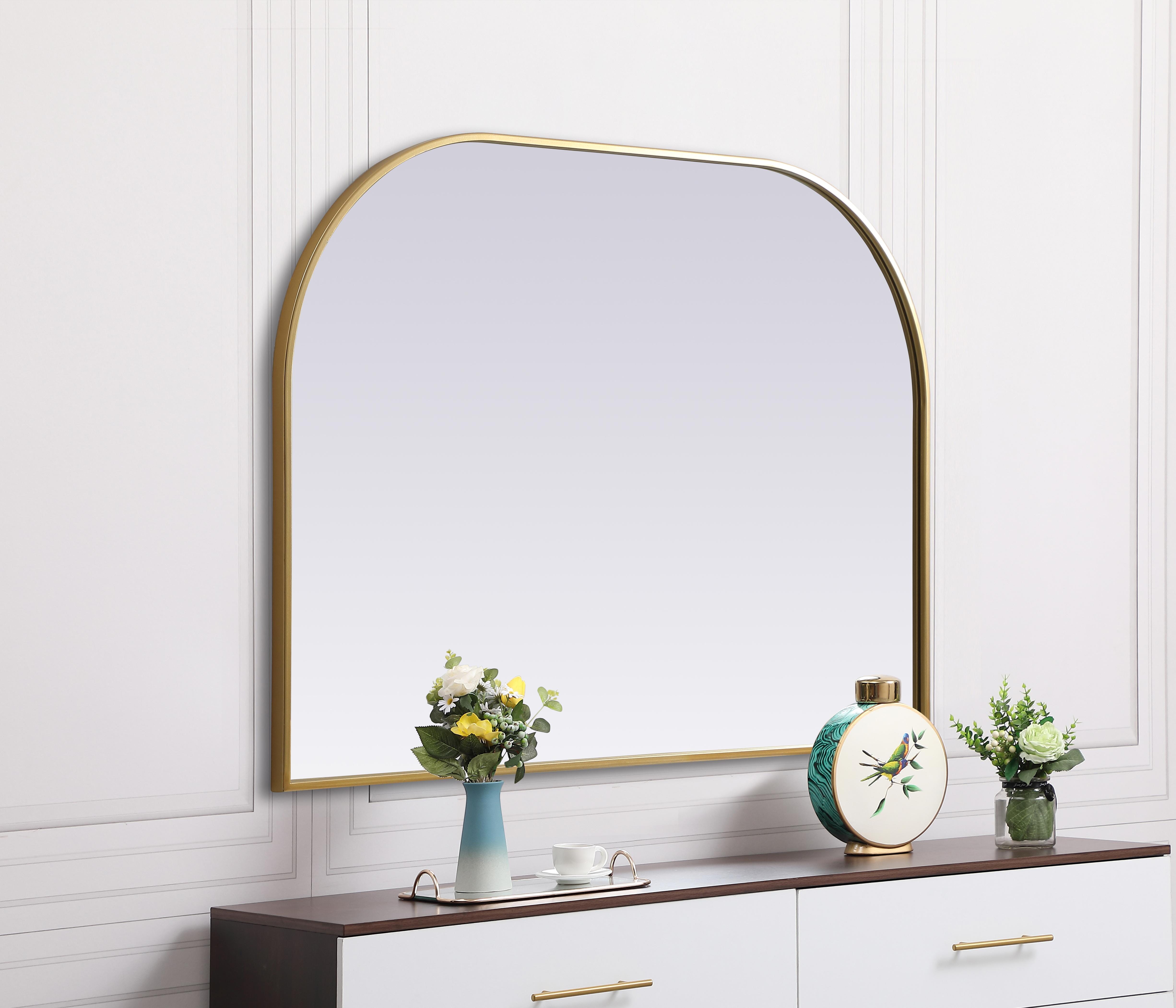Blaire 42" x 30" Arched Mirror in Brass - Image 5