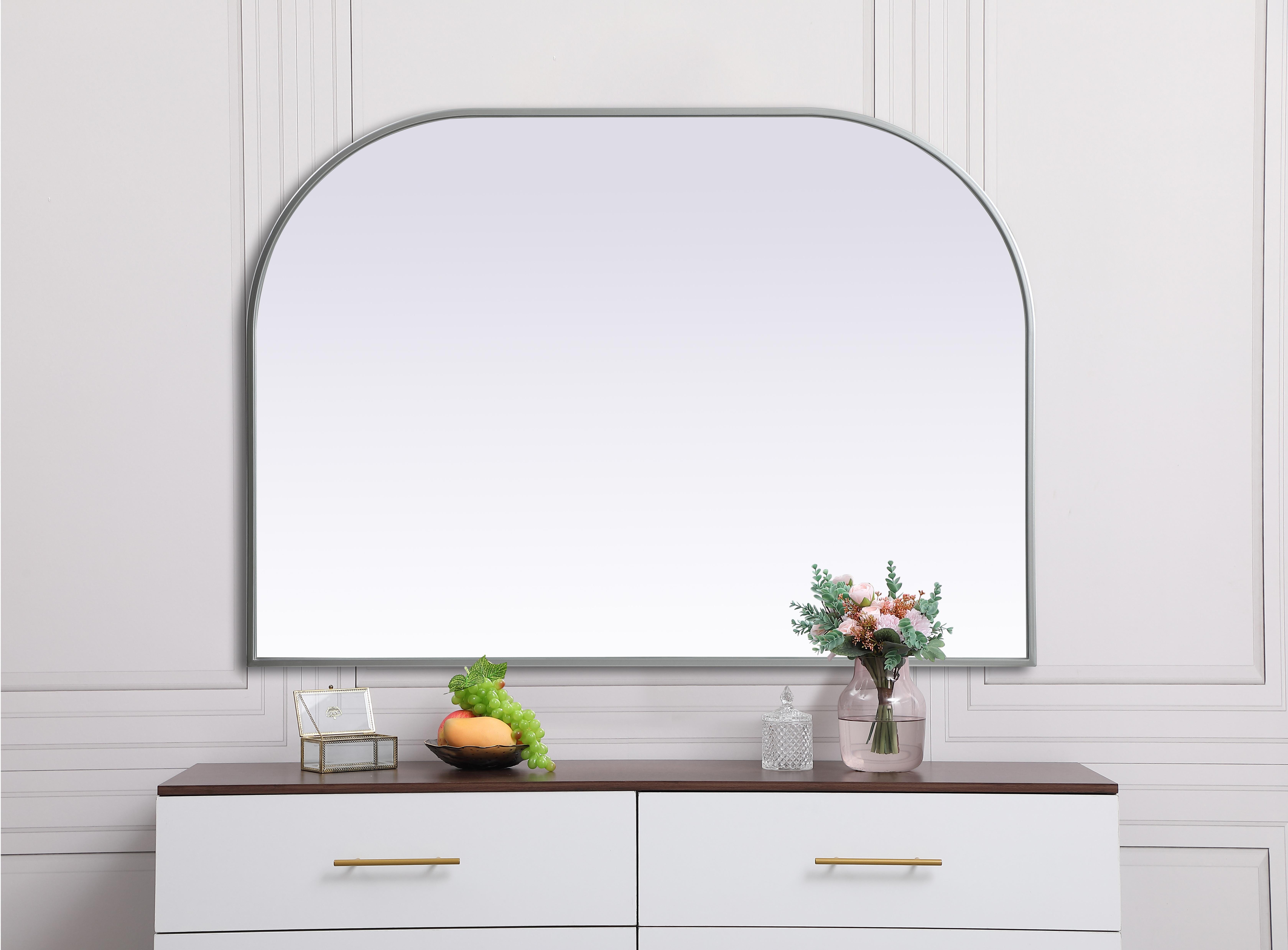 Blaire 42" x 30" Arched Mirror in Silver - Image 4