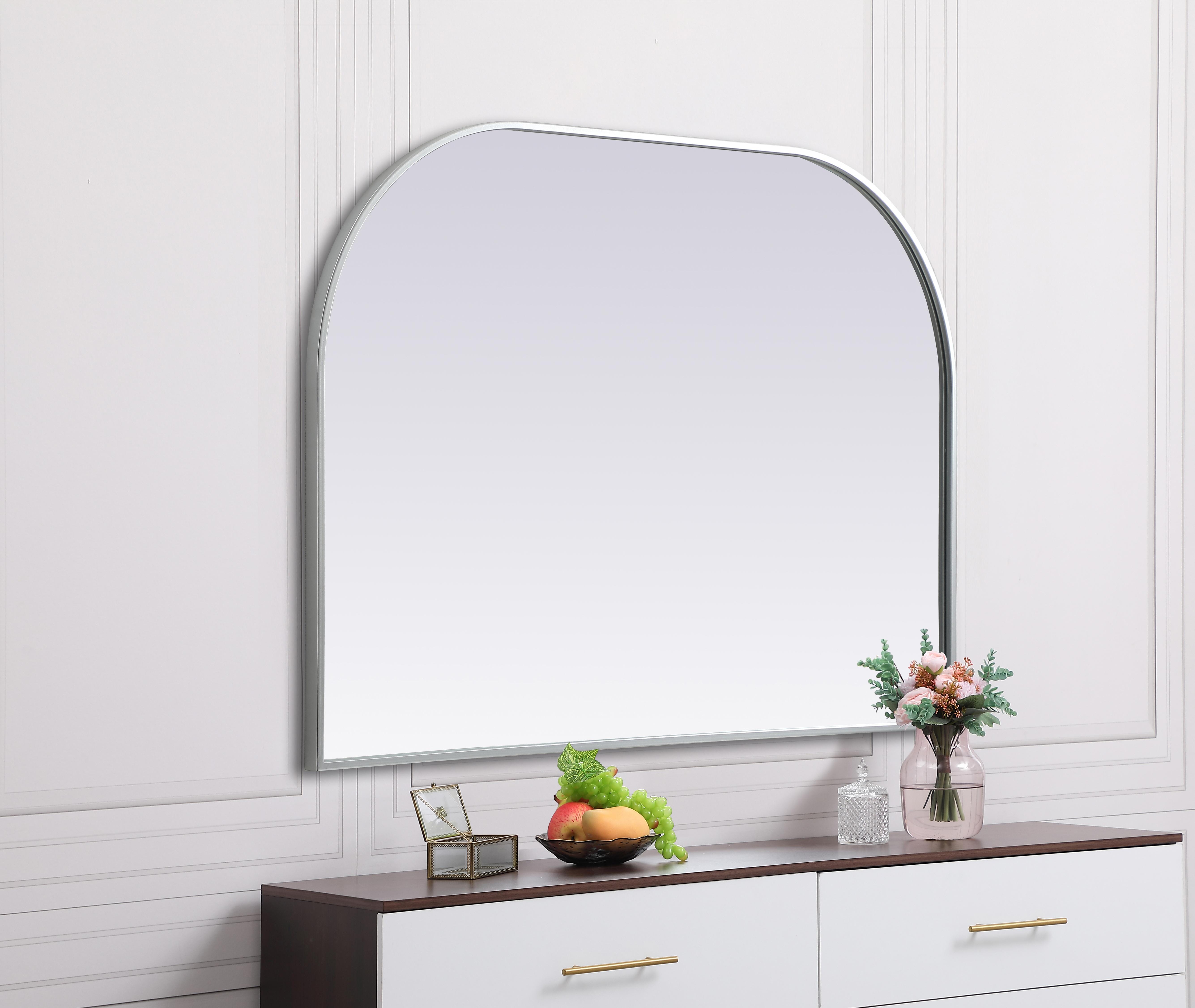 Blaire 42" x 30" Arched Mirror in Silver - Image 5