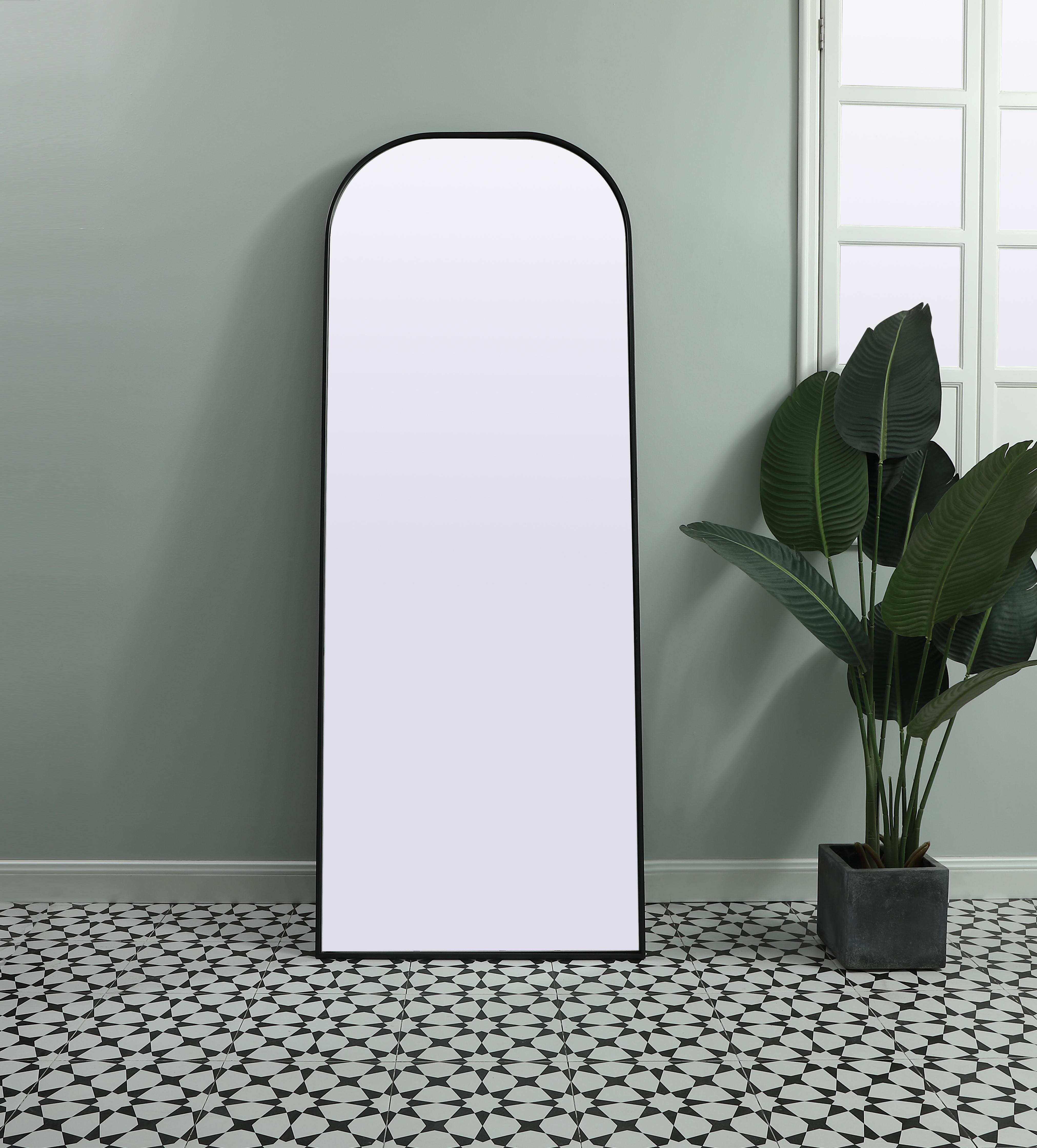 Specification Sheet
Dimensions
Length: 74"
Width: 28"
Height: 74"
Depth: 1"
Specifications
Assembly Required: NO
Distressed Finish: No
Finish (Color): Black
Fixture Material: Iron and MDF
Frameless: NO
Mirror Frame Shape: Arch
Mirror Hanging Orientation: Vertical and standing
Mirror Mounting: Metal Inset hanger
Mirror Type: Flat
Product Shape: Arch
Product Type: Decorative Mirrors
Product Warranty: 1 year limited
Weight: 39.6
Wire Included: No
Shipment type: Oversized Ground
US Shipping Cost: $116.00 - alternate view