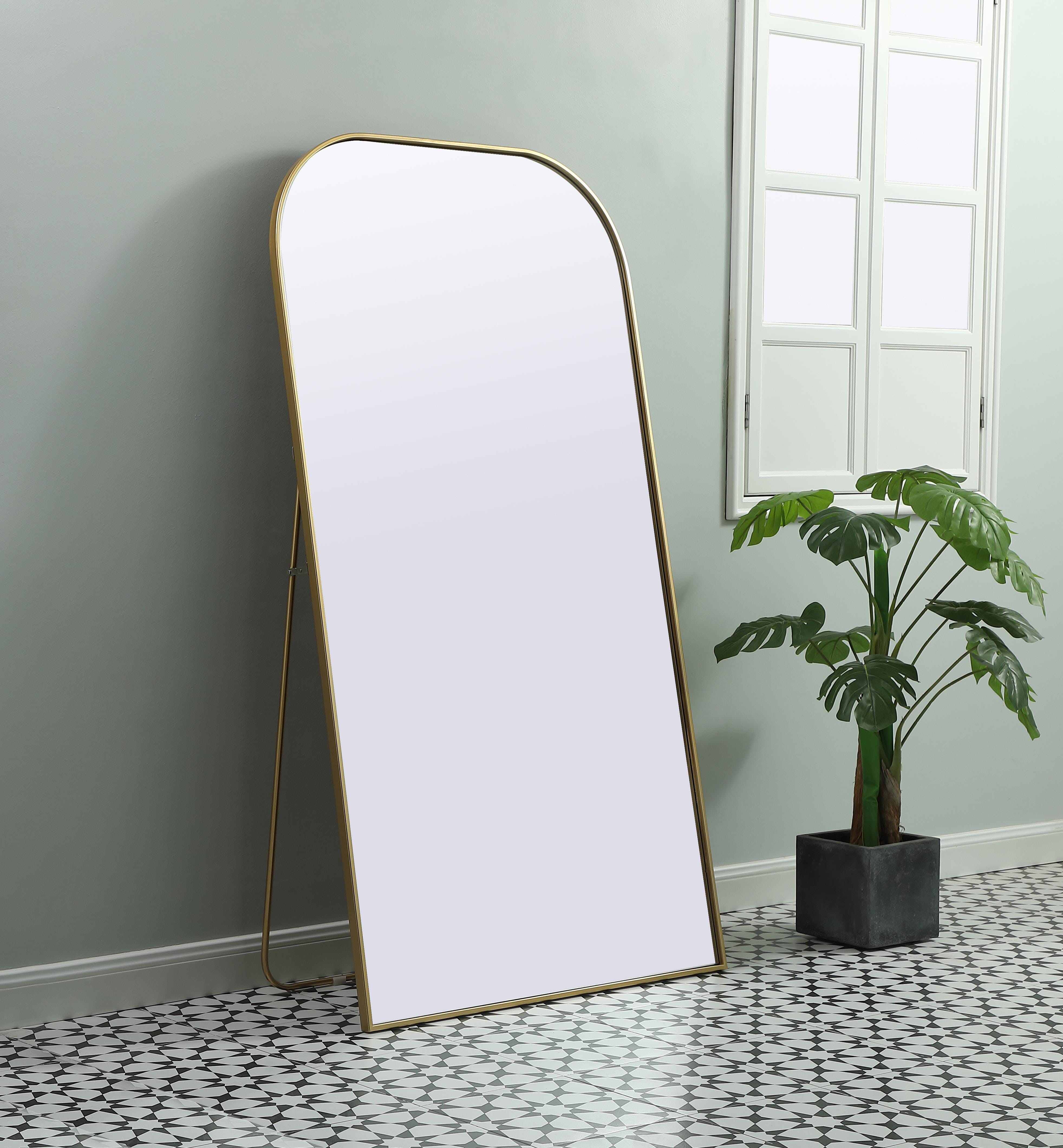 Blaire Full Length Arched Mirror in Brass - Image 3