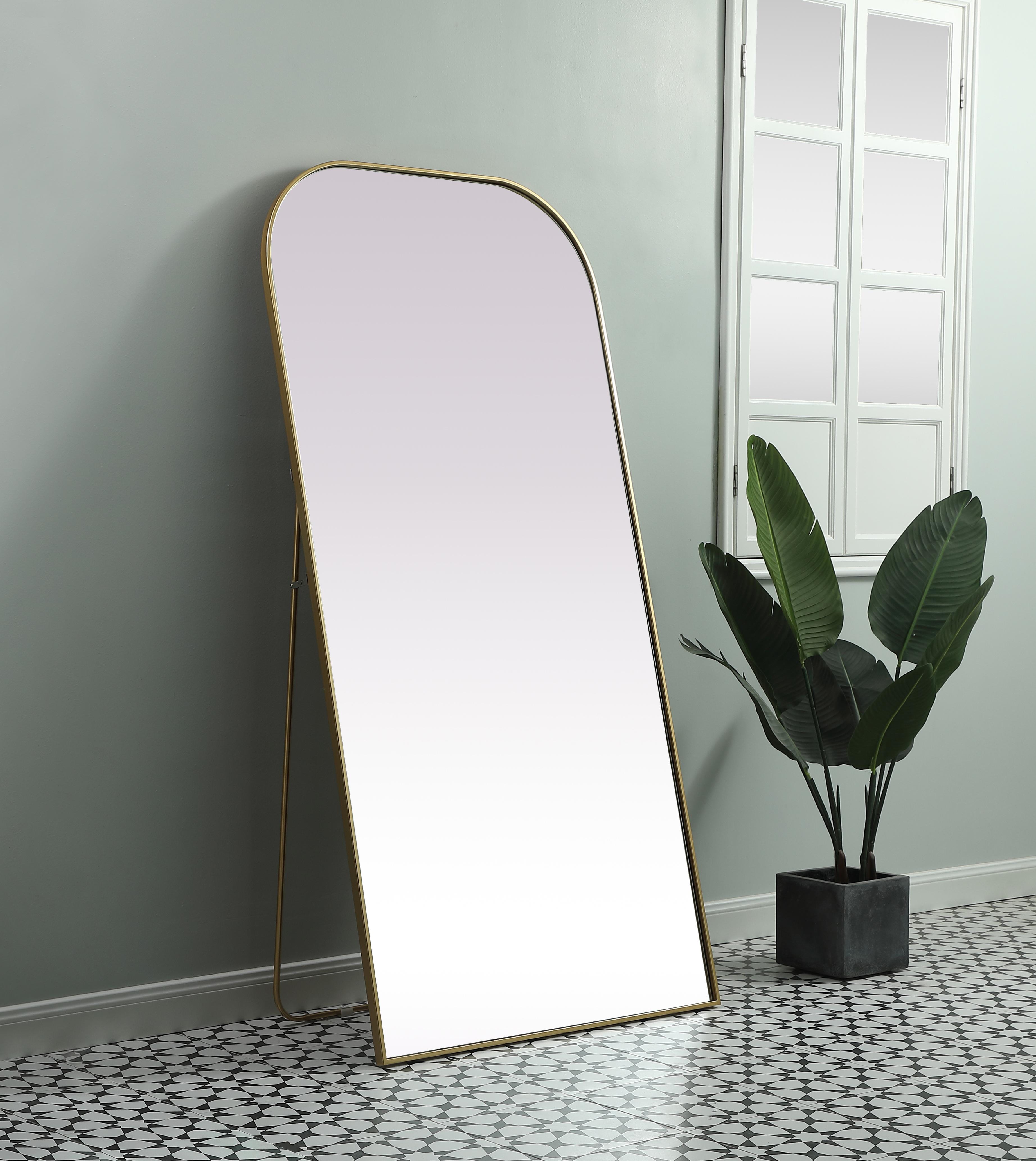 Blaire Full Length Arched Mirror in Brass - Image 3