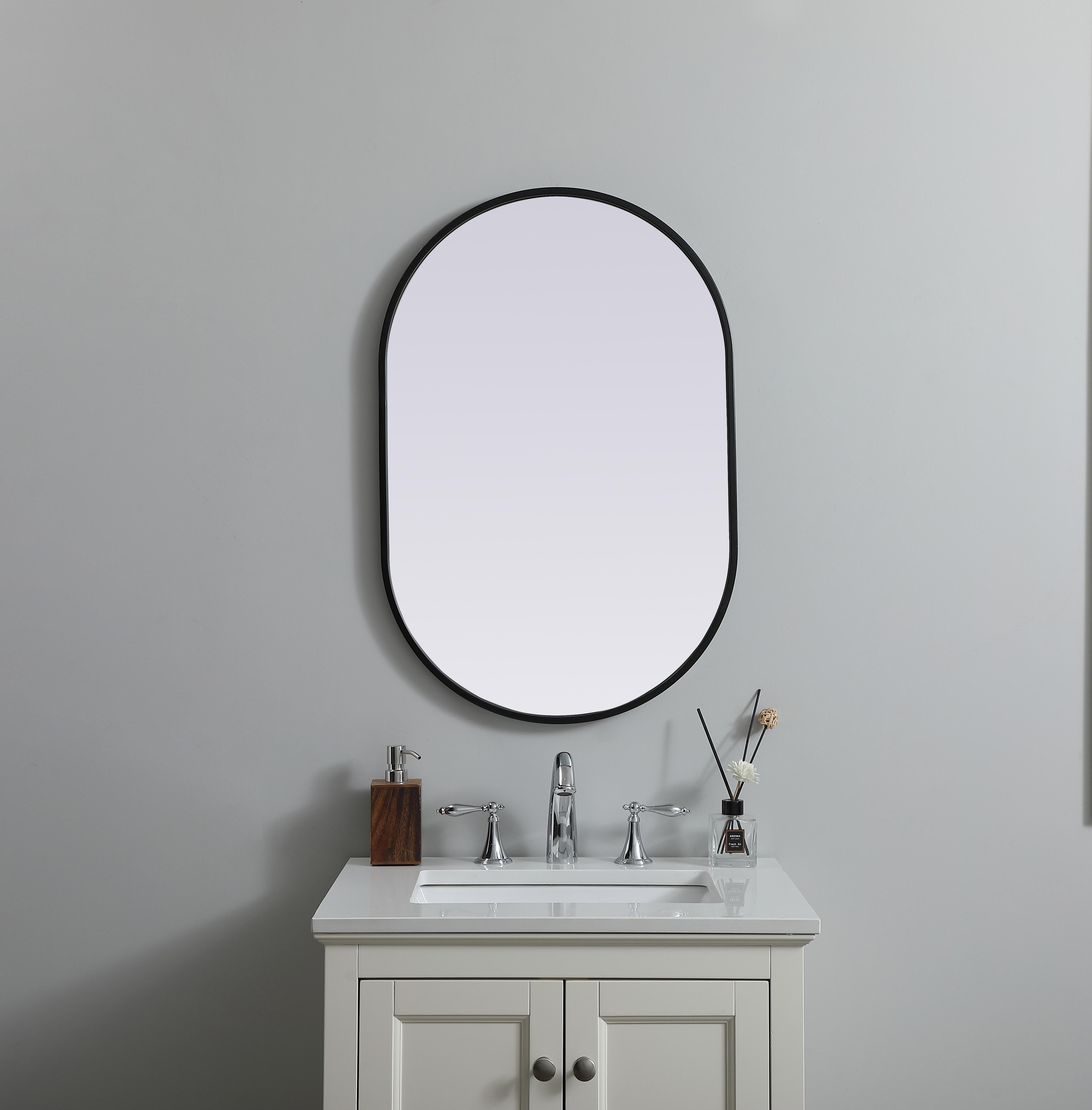 Specification Sheet
Dimensions
Length: 30"
Width: 20"
Height: 30"
Depth: 1"
Specifications
Assembly Required: NO
Distressed Finish: No
Finish (Color): Black
Fixture Material: Iron and MDF
Frameless: NO
Mirror Frame Shape: Oval
Mirror Hanging Orientation: Vertical and Horizontal
Mirror Mounting: Metal Inset hanger
Mirror Type: Flat
Product Shape: Oval
Product Type: Decorative Mirrors
Product Warranty: 1 year limited
Weight: 10.07
Wire Included: No
Shipment type: small parcel
US Shipping Cost: $13.00 - alternate view
