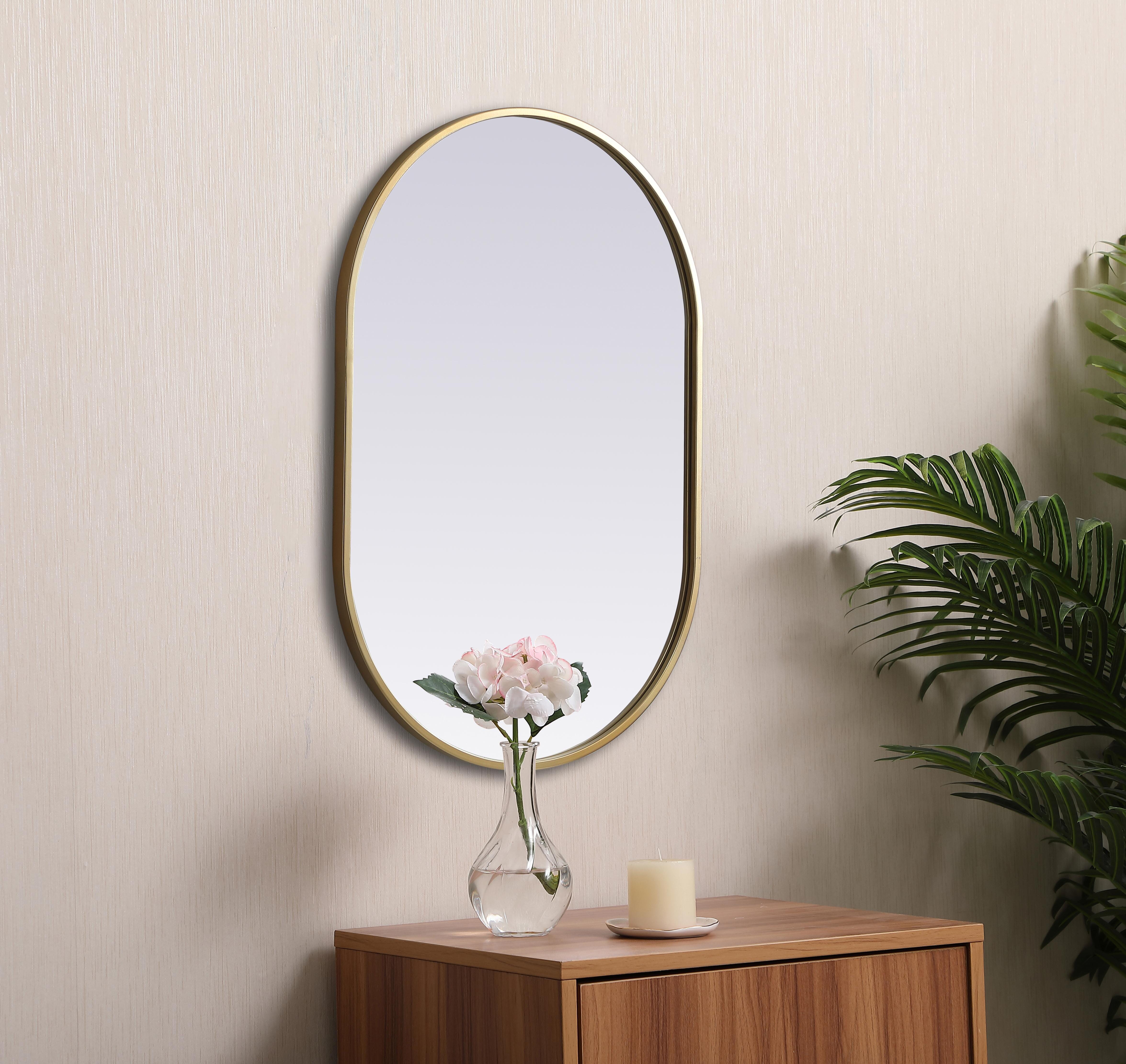 Asha Pill-Shaped Wall Mirror in Brass - Image 5