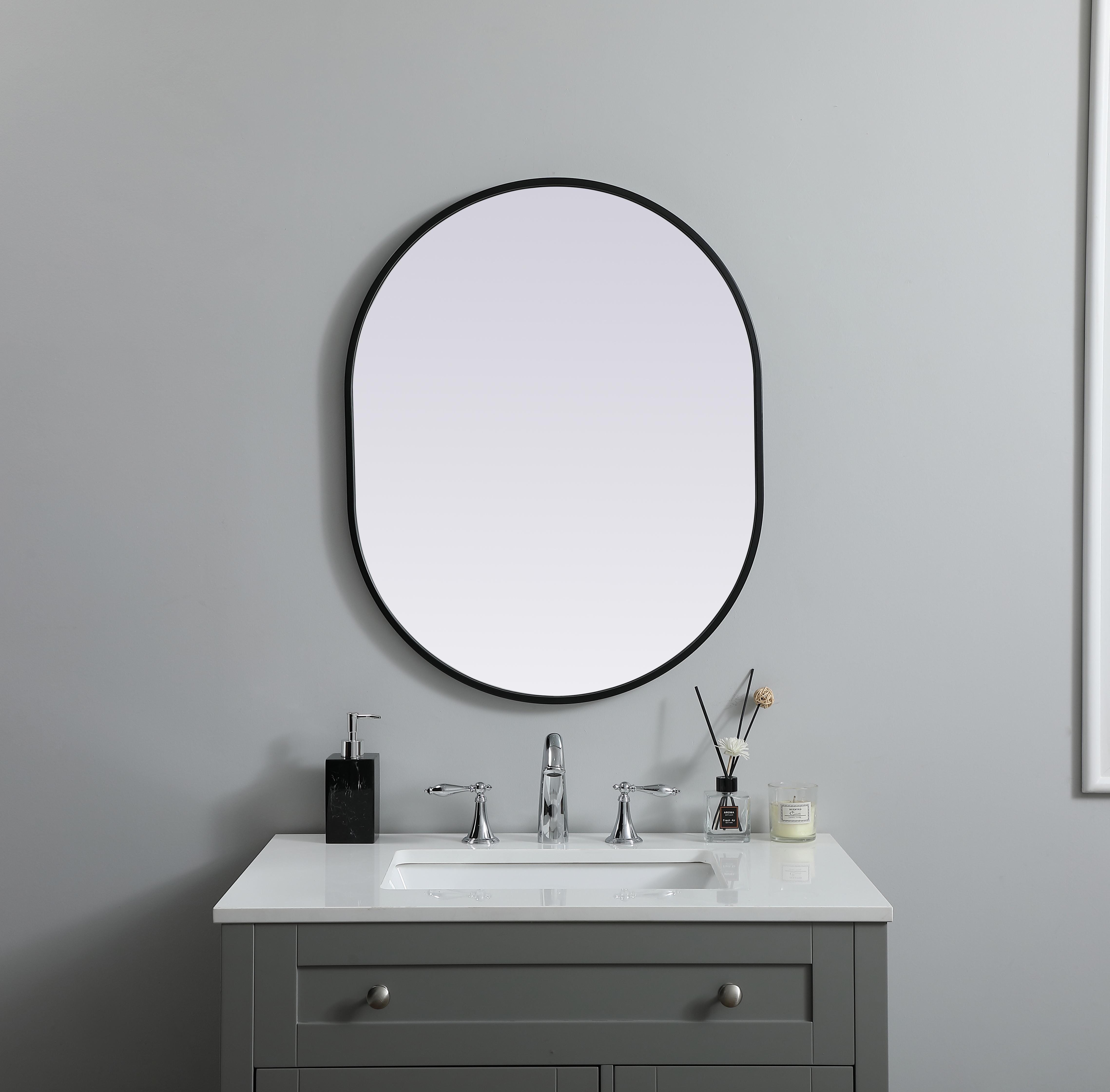 Specification Sheet
Dimensions
Length: 30"
Width: 24"
Height: 30"
Depth: 1"
Specifications
Assembly Required: NO
Distressed Finish: No
Finish (Color): Black
Fixture Material: Iron and MDF
Frameless: NO
Mirror Frame Shape: Oval
Mirror Hanging Orientation: Vertical and Horizontal
Mirror Mounting: Metal Inset hanger
Mirror Type: Flat
Product Shape: Oval
Product Type: Decorative Mirrors
Product Warranty: 1 year limited
Weight: 11.44
Wire Included: No
Shipment type: small parcel
US Shipping Cost: $14.00 - alternate view