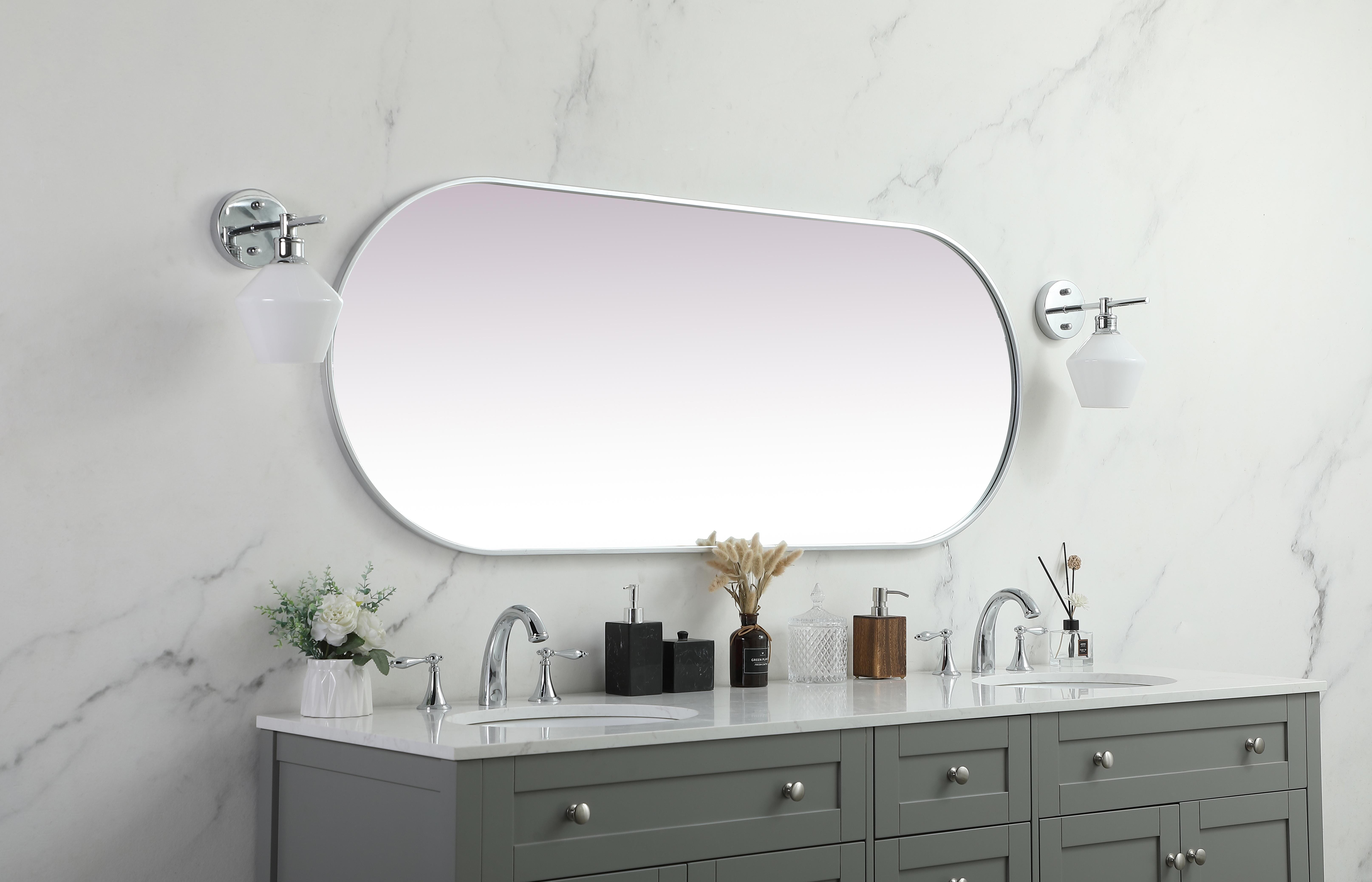 Asha Pill-Shaped Wall Mirror in Silver - Image 5