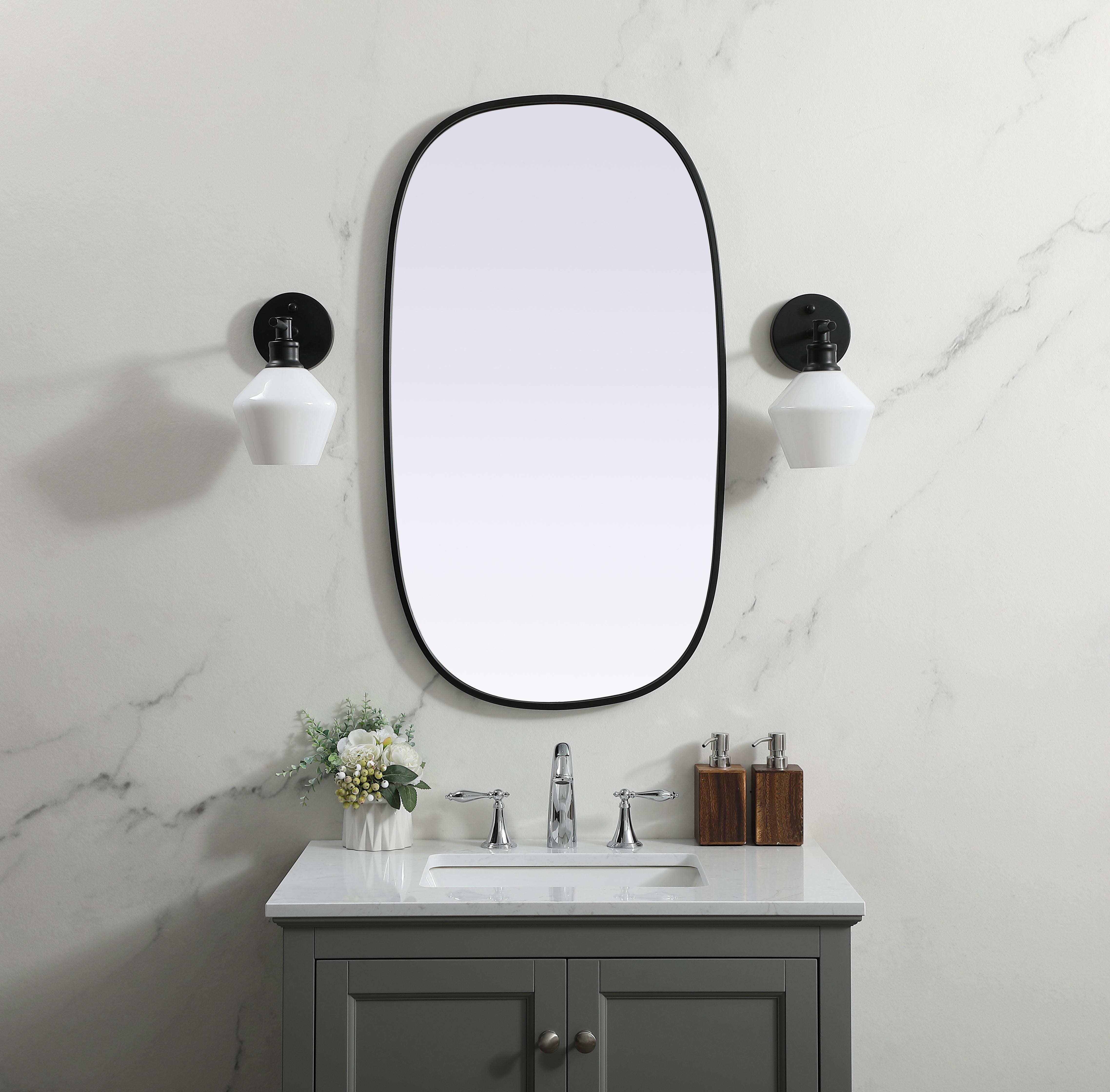 Specification Sheet
Dimensions
Length: 36"
Width: 20"
Height: 36"
Depth: 1"
Specifications
Assembly Required: NO
Distressed Finish: No
Finish (Color): Black
Fixture Material: Iron and MDF
Frameless: NO
Mirror Frame Shape: Oval
Mirror Hanging Orientation: Vertical and Horizontal
Mirror Mounting: Metal Inset hanger
Mirror Type: Flat
Product Shape: Oval
Product Type: Decorative Mirrors
Product Warranty: 1 year limited
Weight: 12.53
Wire Included: No
Shipment type: small parcel
US Shipping Cost: $15.00 - alternate view