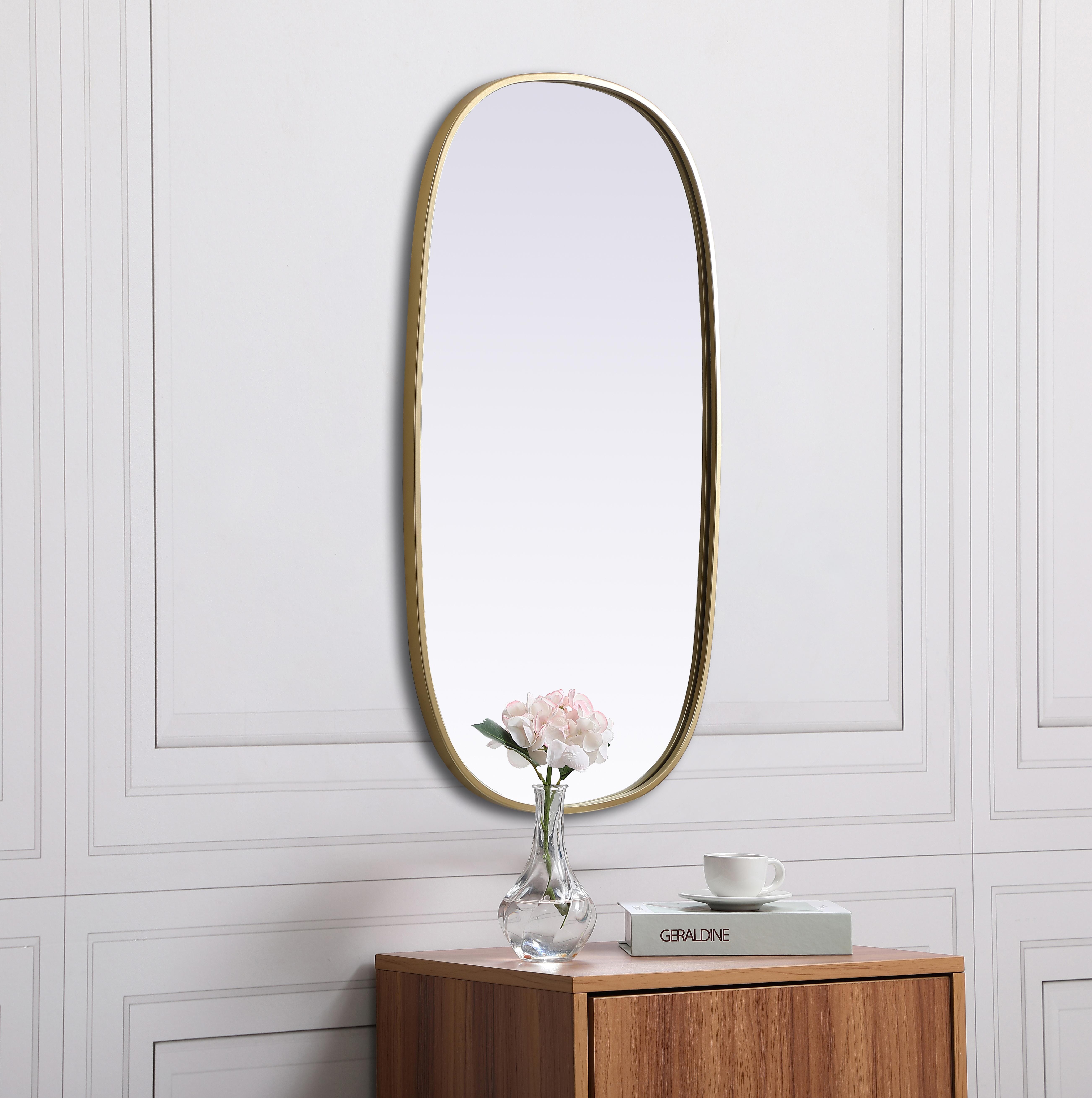 Brynn 20" x 36" Rounded Corner Wall Mirror in Brass - Image 5