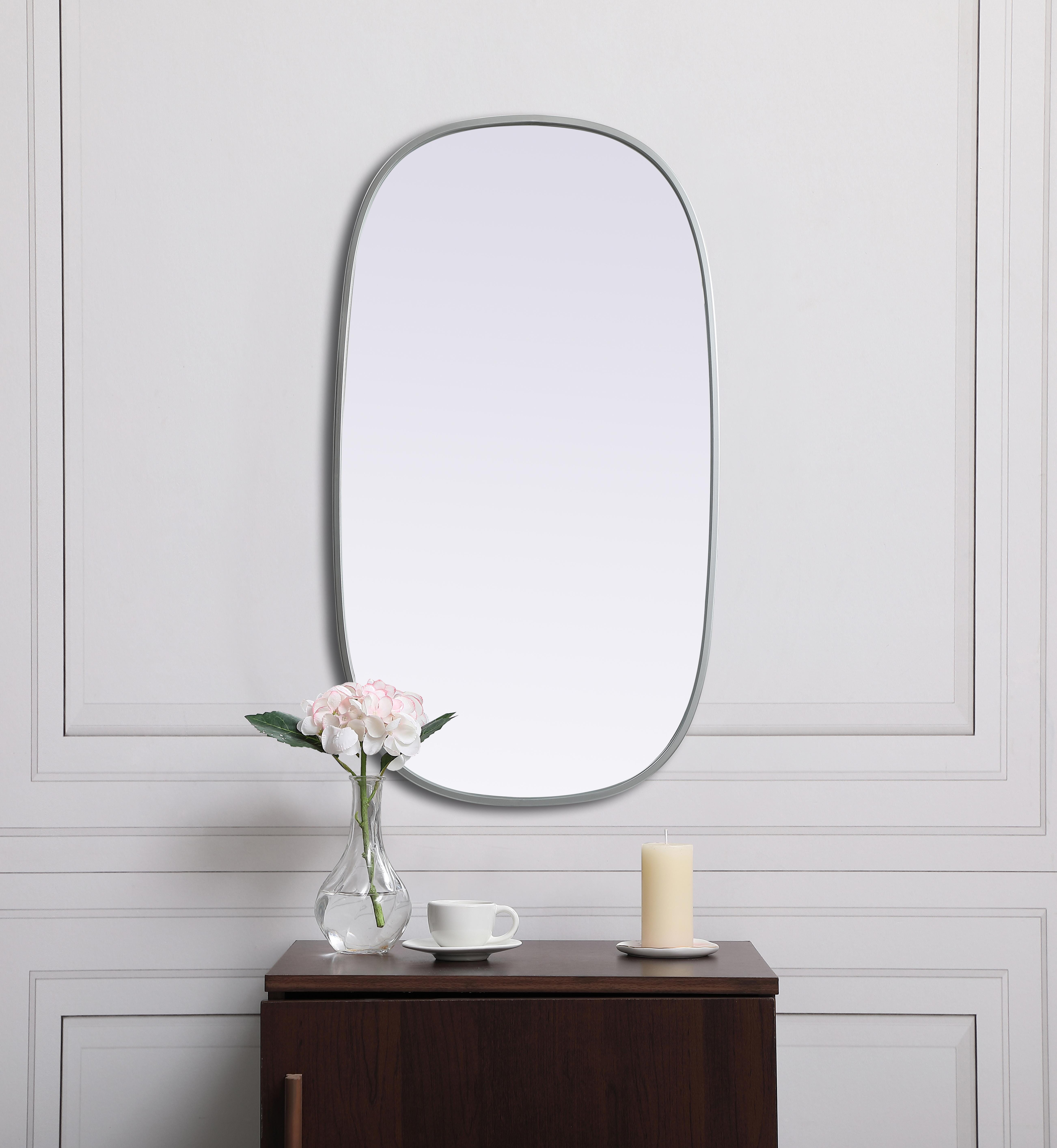 Brynn 20" x 36" Rounded Corner Wall Mirror in Silver - Image 4