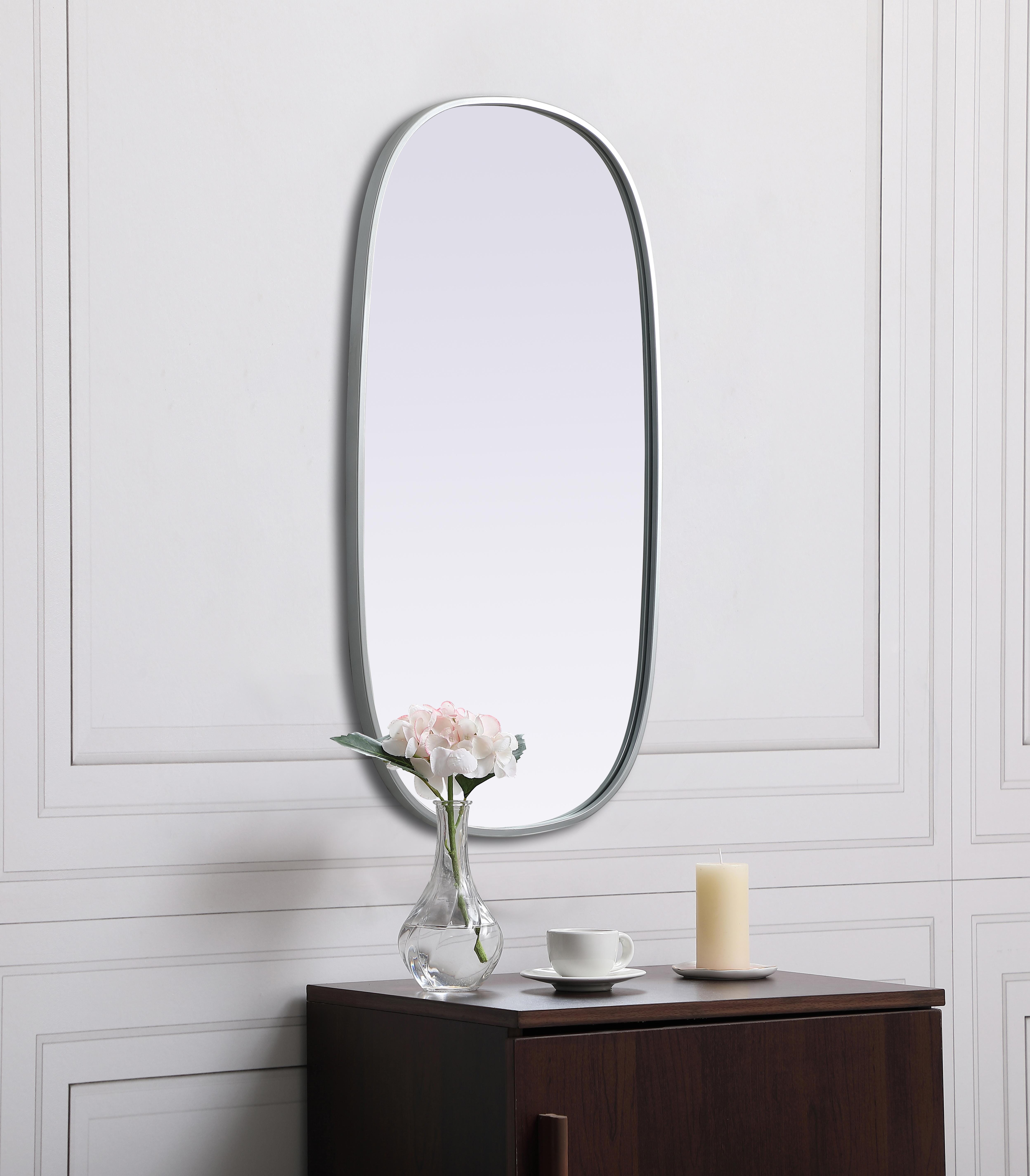 Brynn 20" x 36" Rounded Corner Wall Mirror in Silver - Image 5