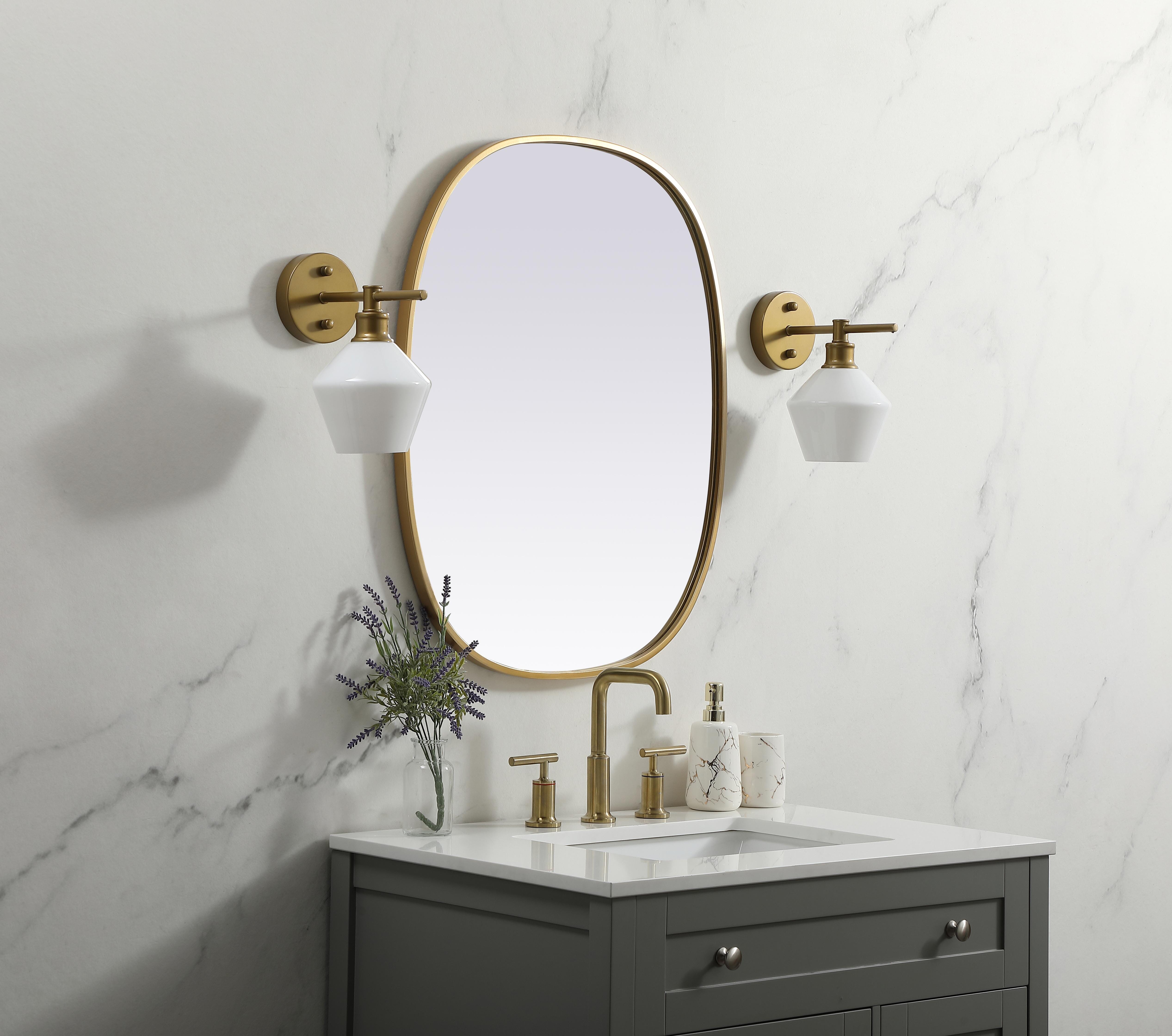 Brynn 24" x 30" Rounded Corner Mirror in Brass - Image 3