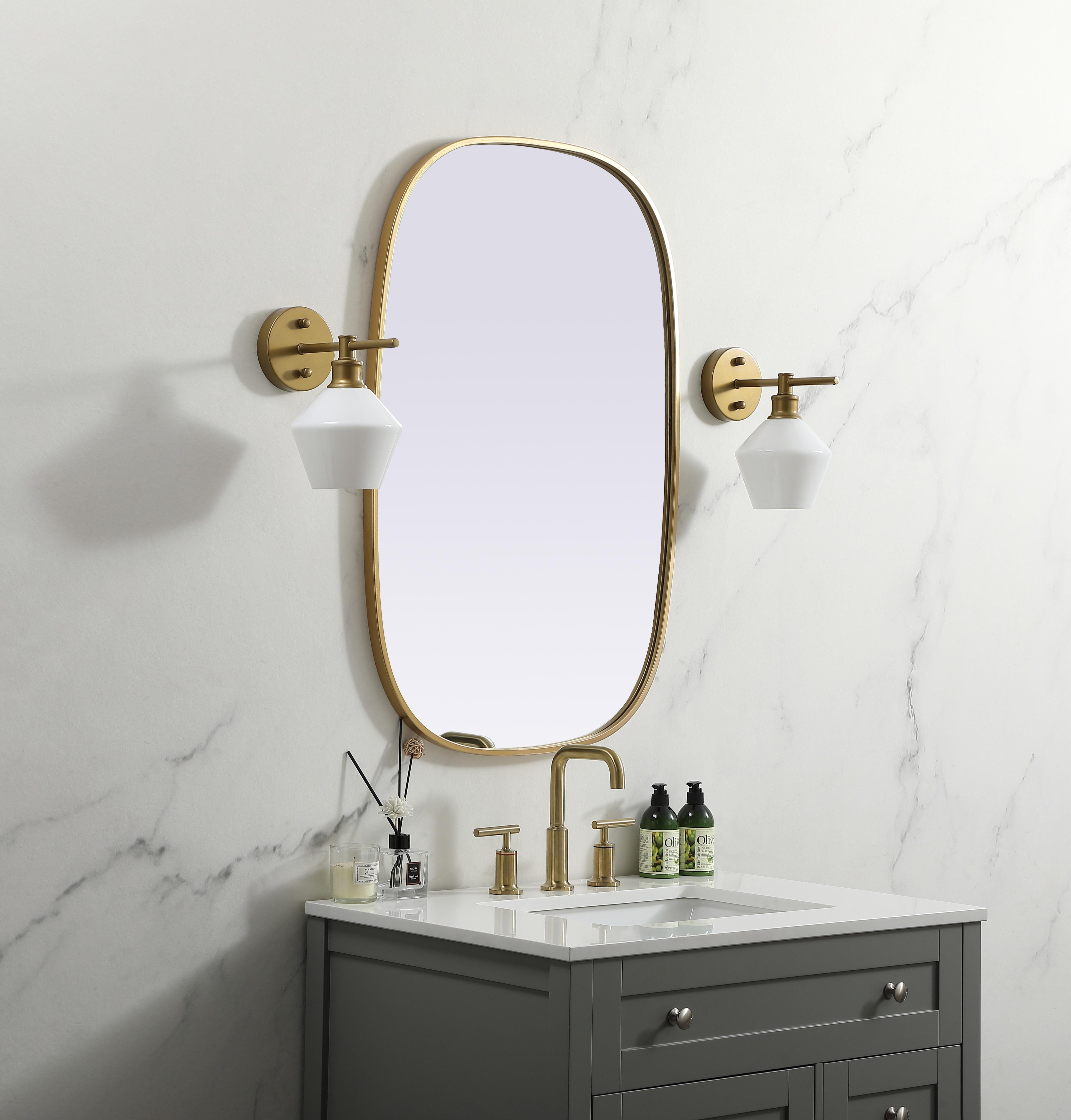 Brynn 24" x 36" Rounded Corner Mirror in Brass - Image 3