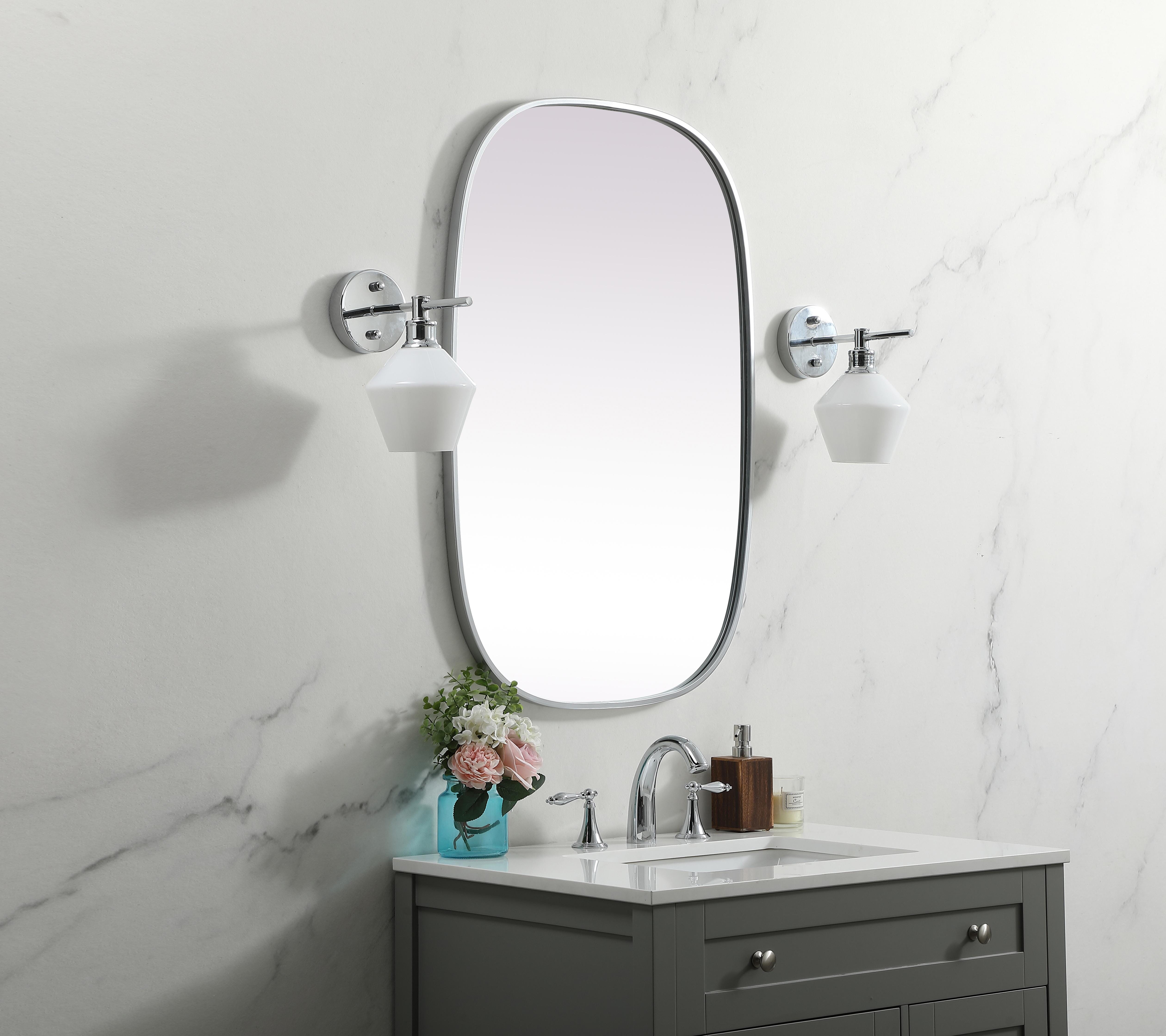 Brynn 24" x 36" Rounded Corner Wall Mirror in Silver - Image 3