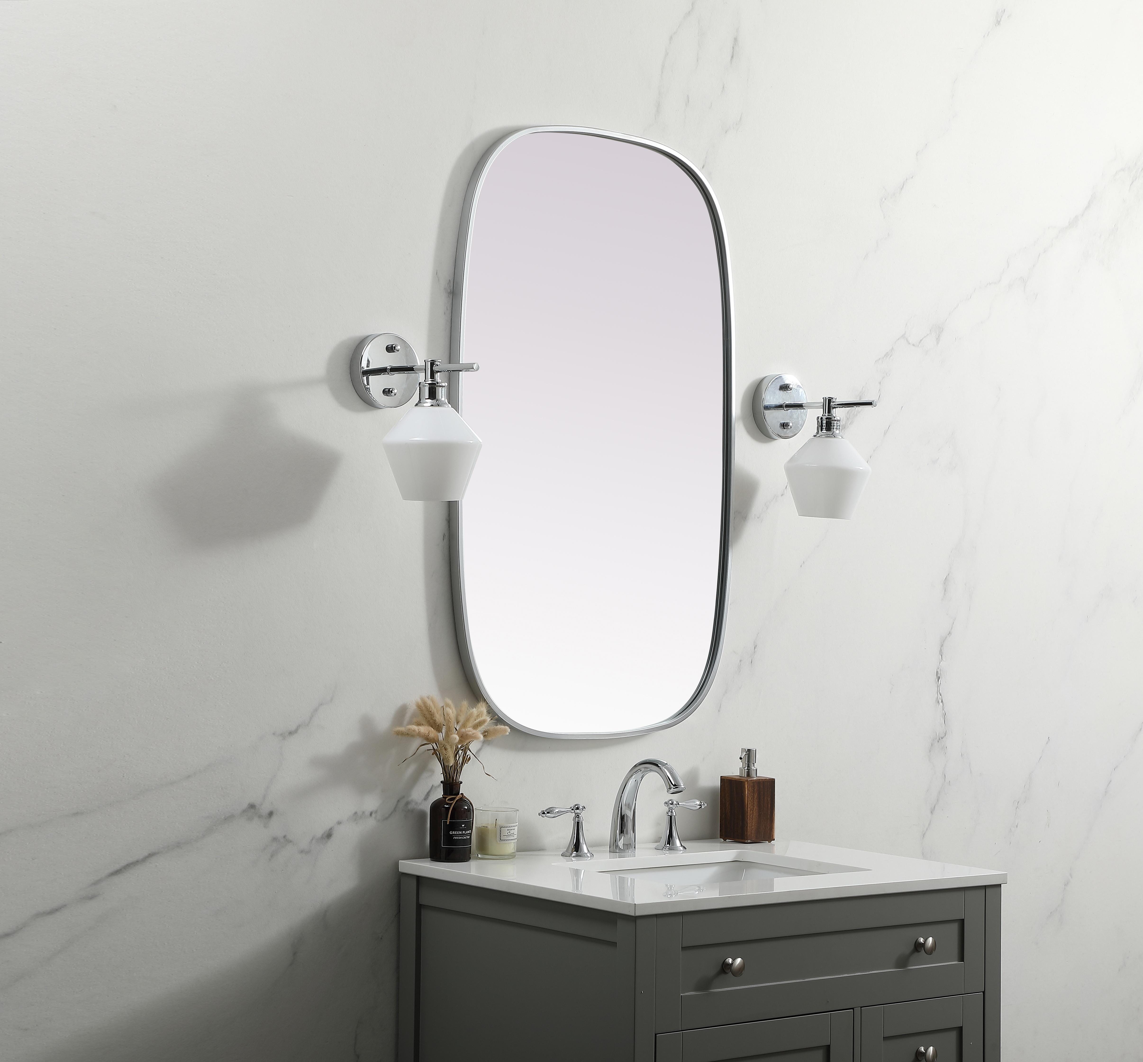 Brynn 24" x 40" Rounded Corner Mirror in Silver - Image 3
