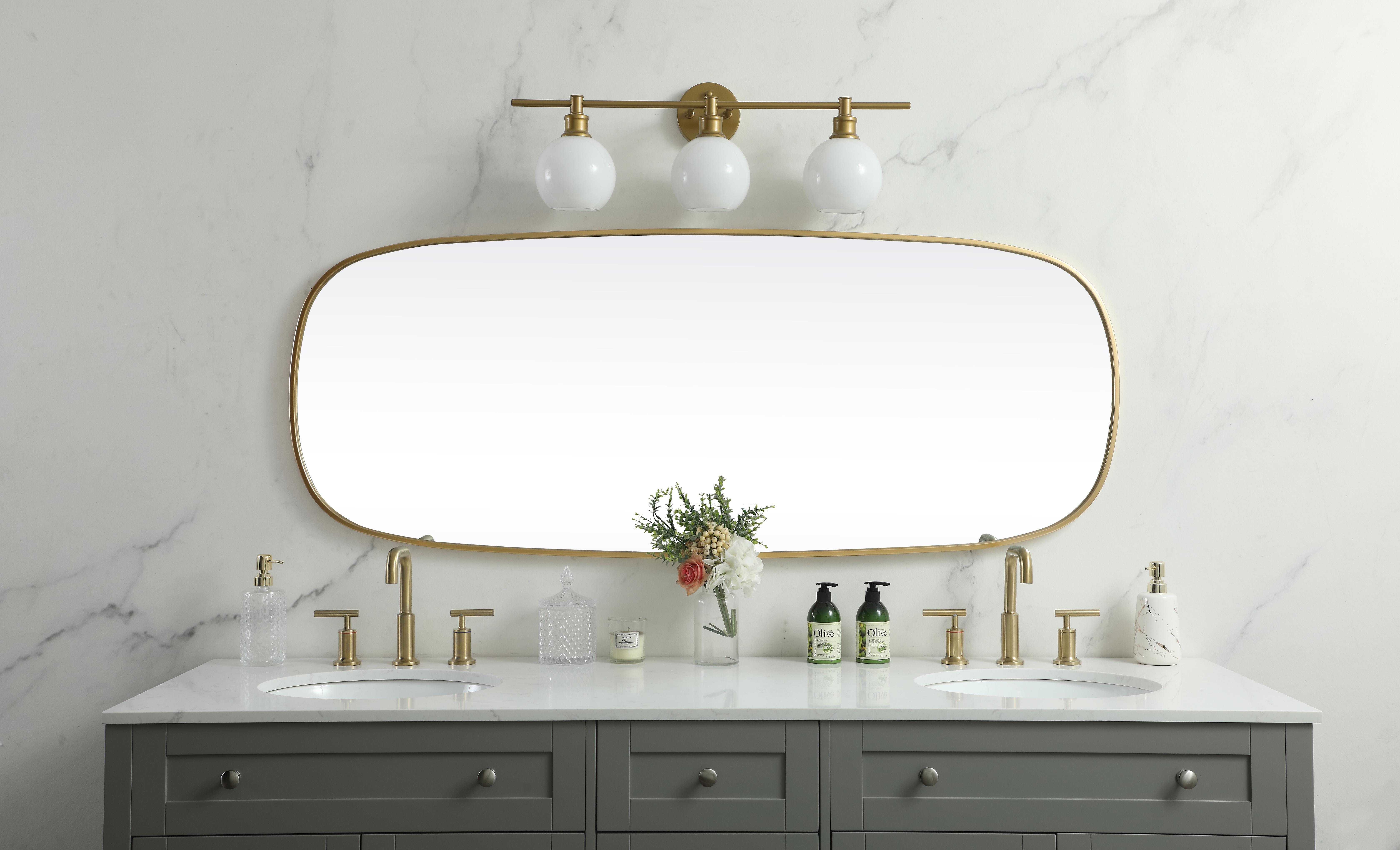Brynn 24" x 60" Rounded Corner Mirror in Brass - Image 4