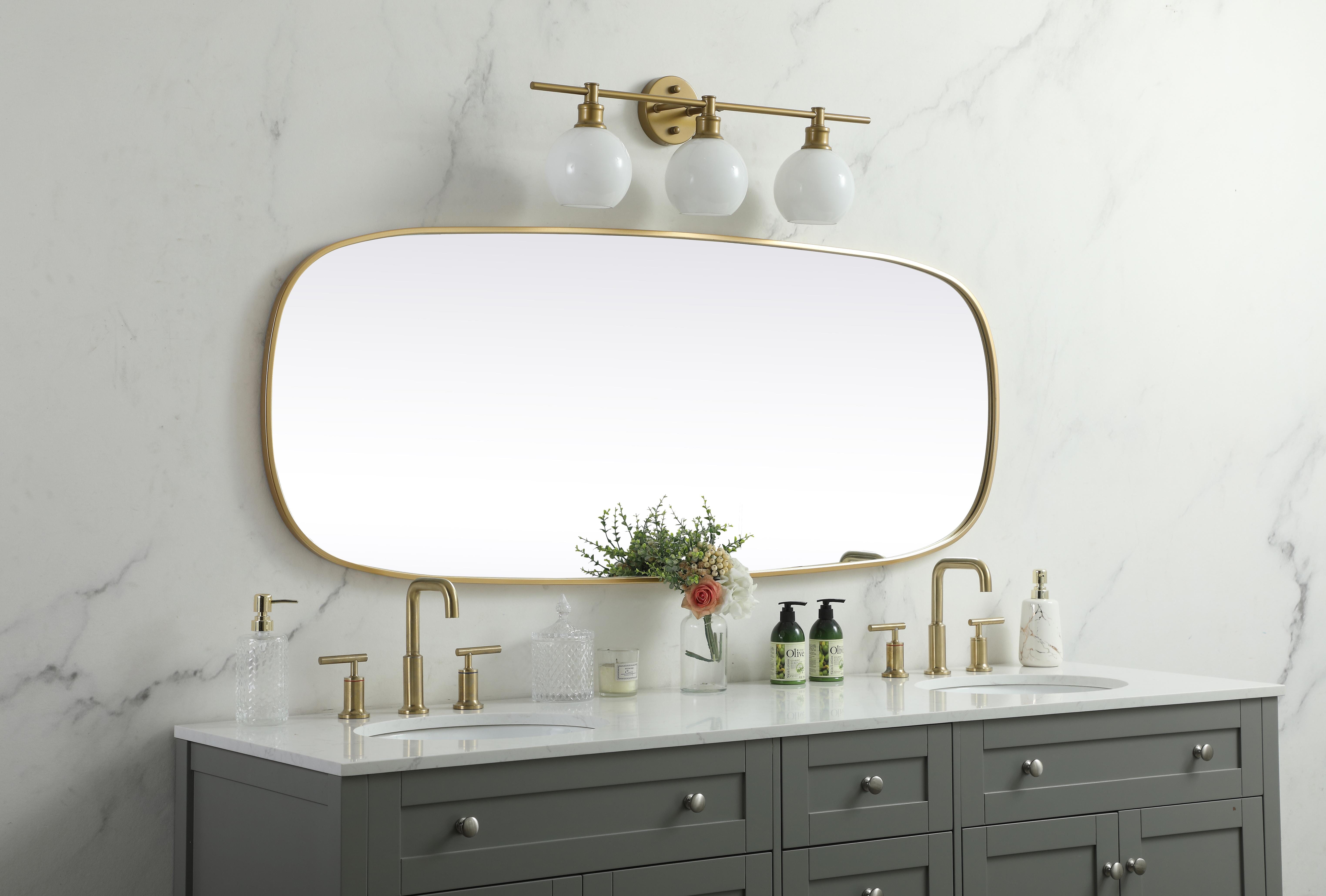 Brynn 24" x 60" Rounded Corner Mirror in Brass - Image 5