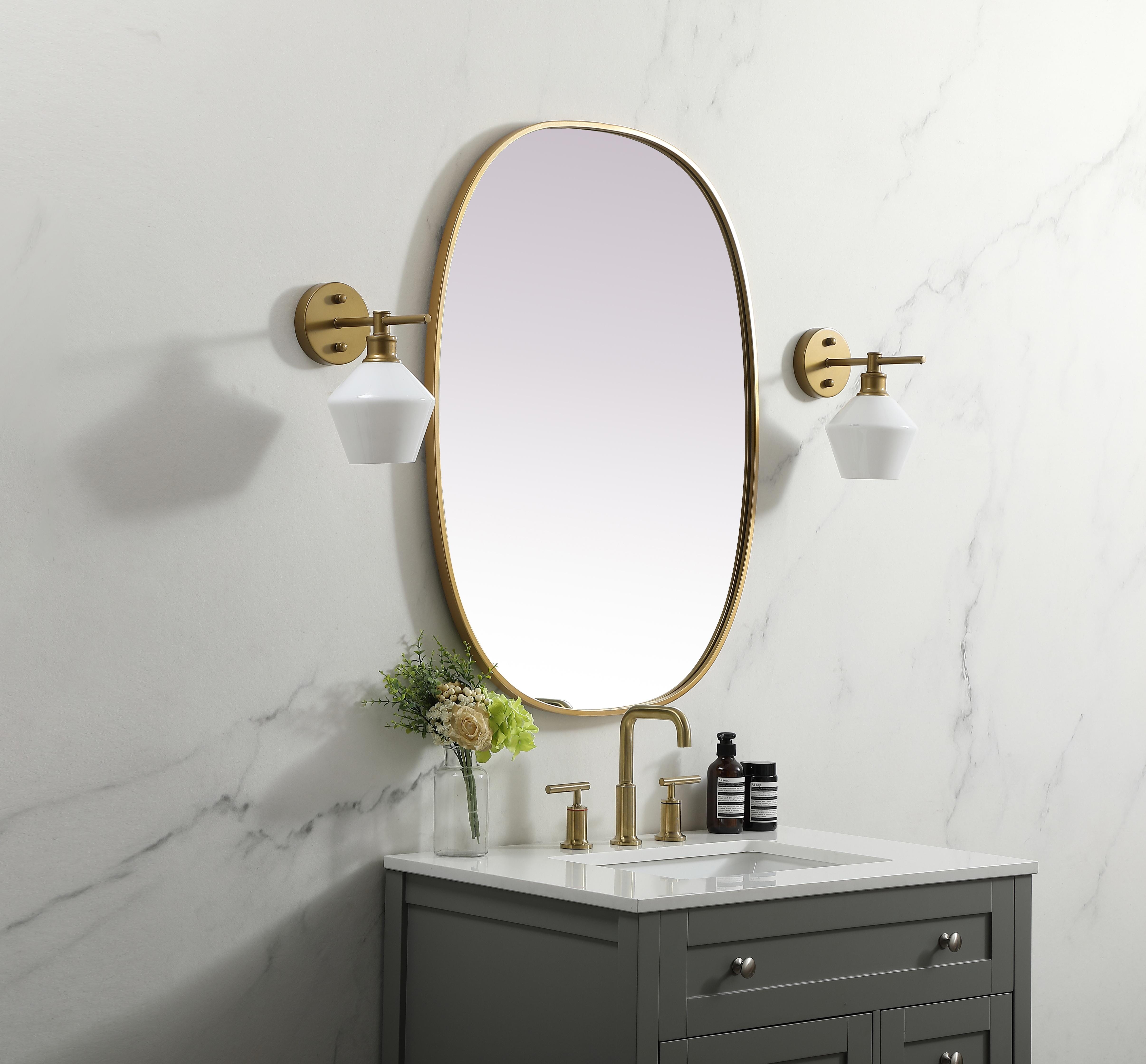 Brynn Rounded Corner Mirror in Brass - Image 3