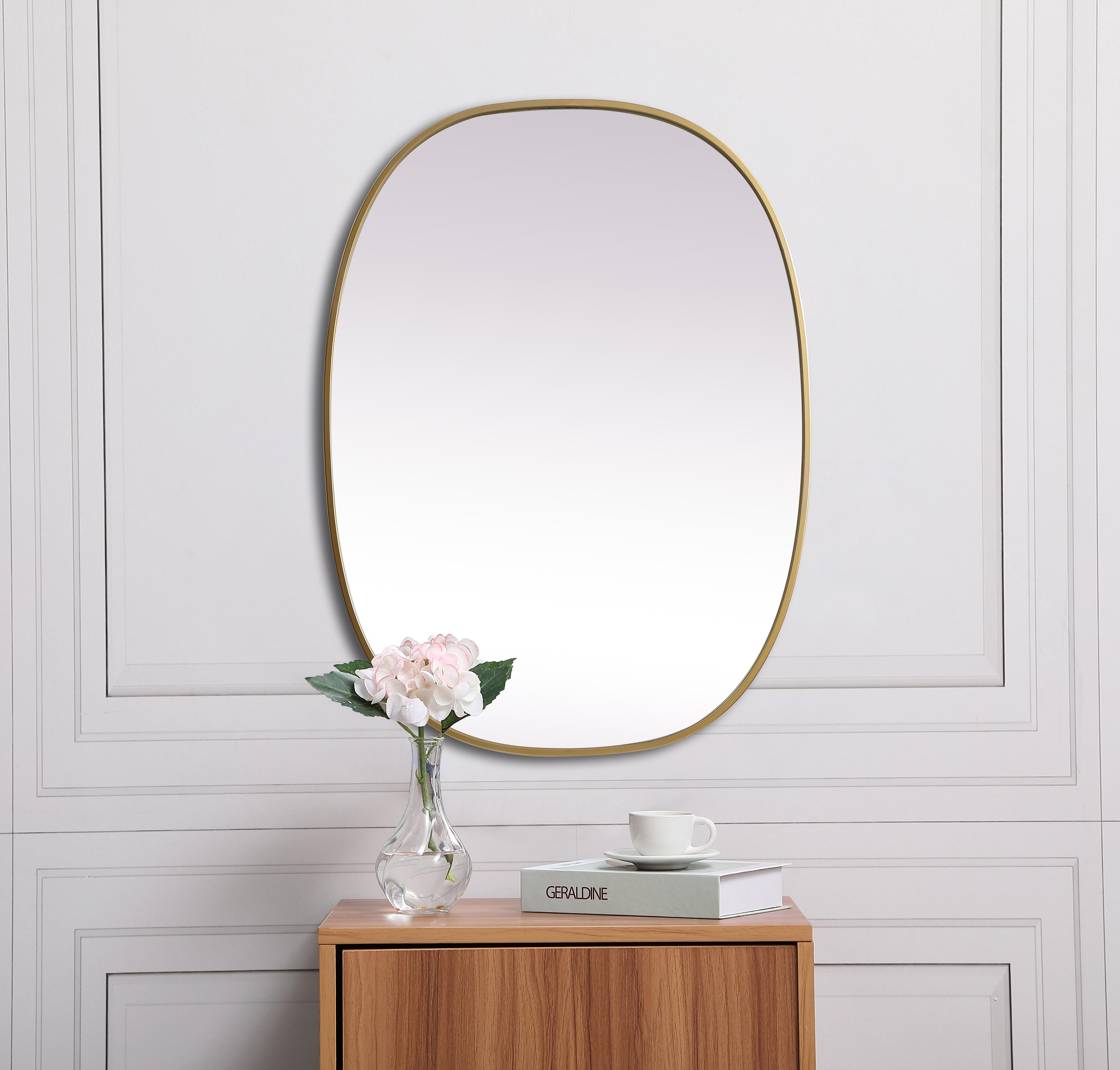 Brynn Rounded Corner Mirror in Brass - Image 4
